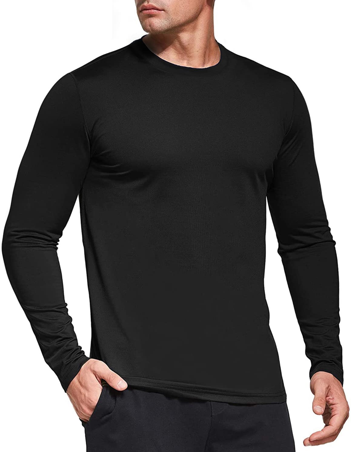 Men's Performance Long Sleeve T-Shirts 1 or 3 Pack - UPF 50+ Sun Protection, Moisture Wicking Athletic Shirts for Running, Gym Workouts & Outdoor Activities