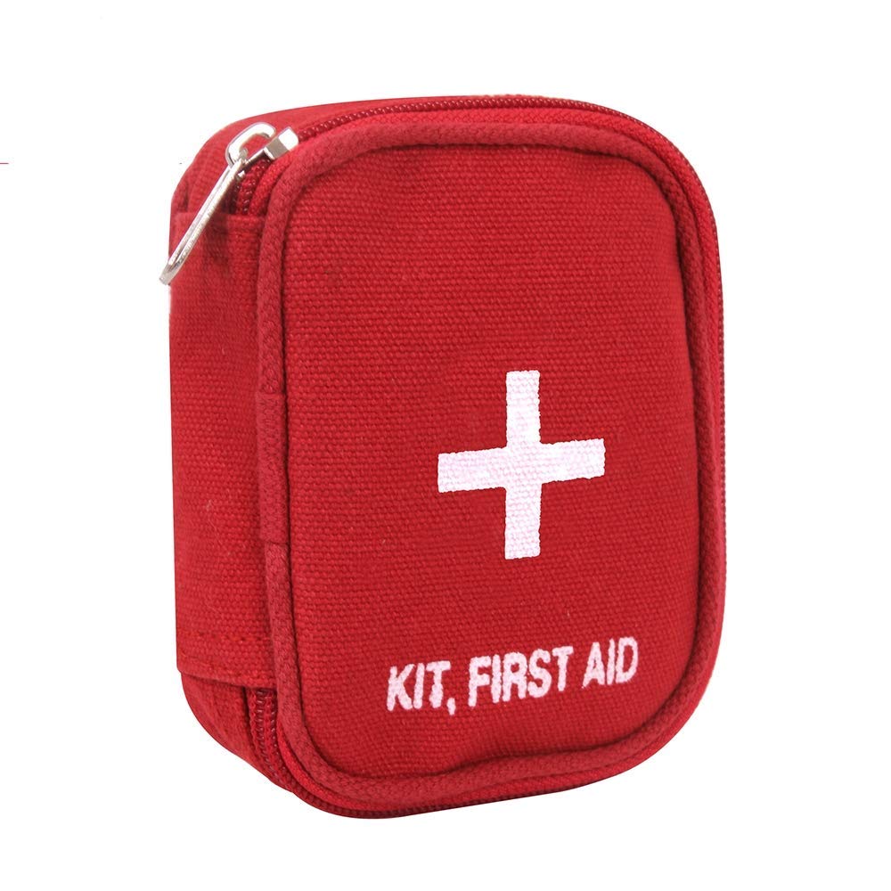 Rothco Military Tactical First Aid Kit Pouch with Heavy Duty Zipper - Red | Compact Medical Supply Organizer for Camping, Hiking & Emergency Preparedness