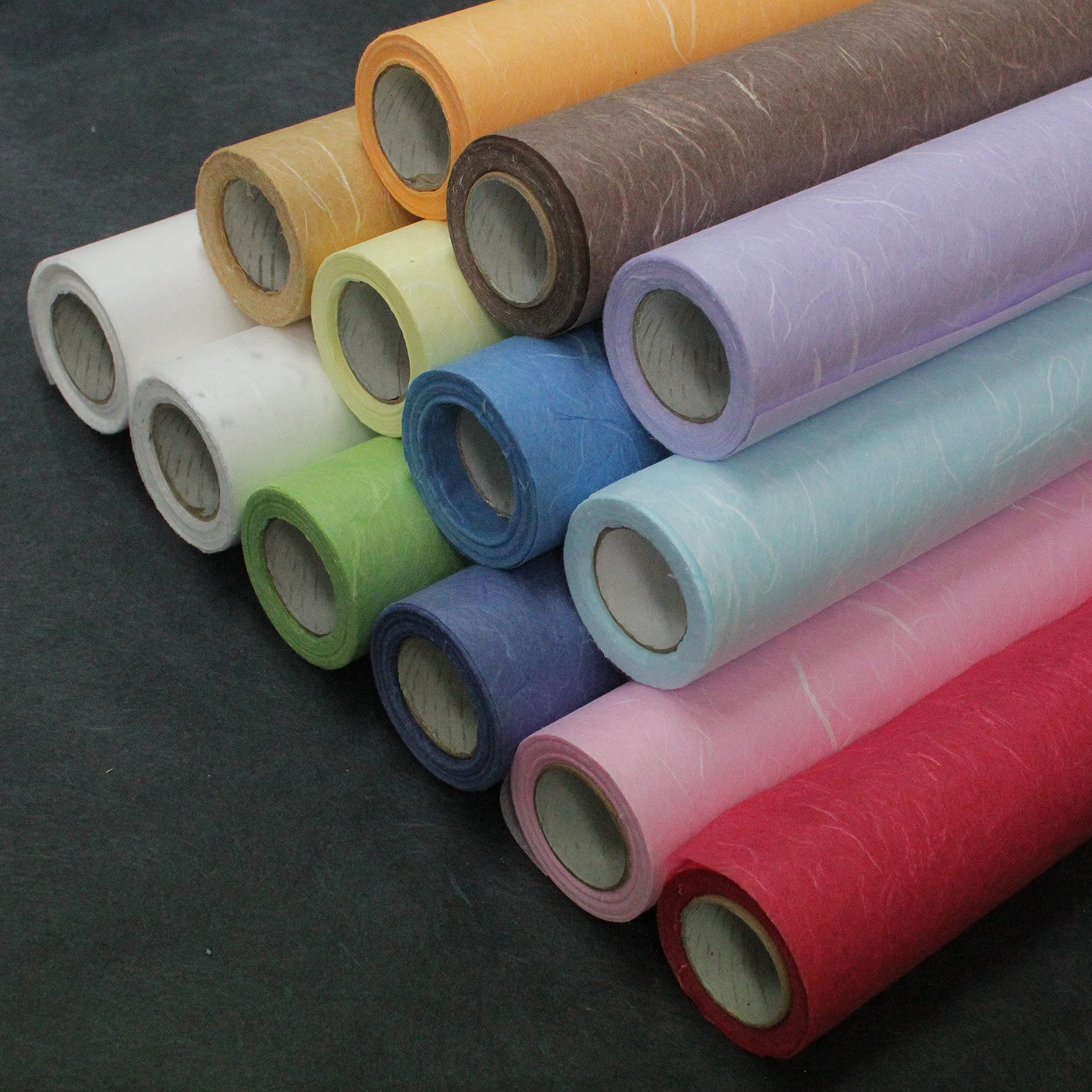 Premium Korean Traditional Mulberry Hanji Paper Roll - Natural Fiber Texture, Unyong Red (10.4