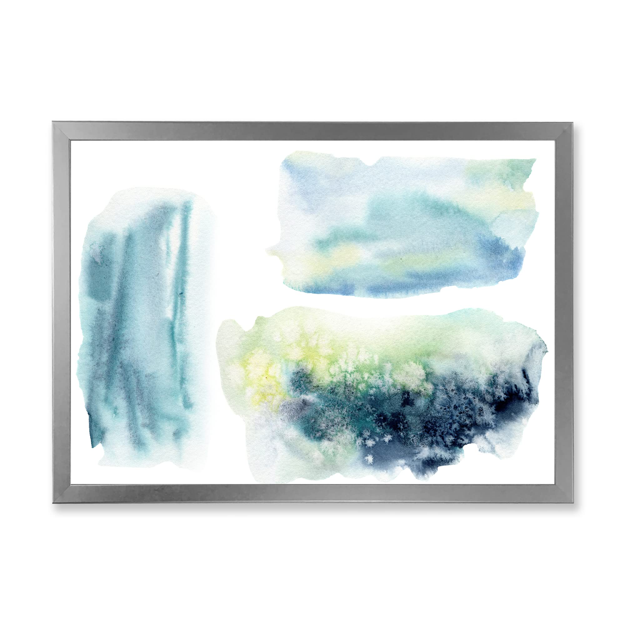 Abstract Underwater Clouds Modern Framed Wall Art - Contemporary Ocean Themed Home Decor for Living Room, Bedroom & Office