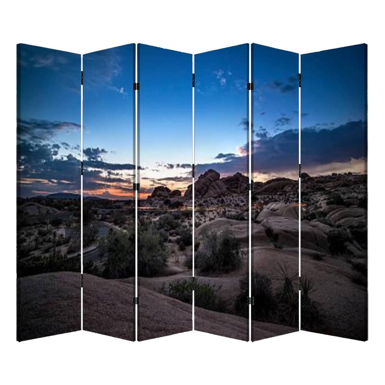 6-Panel Folding Room Divider Screen - Portable Freestanding Privacy Partition for Home, Office & Bedroom | Perfect for Creating Private Spaces During Desert Nights or Golden Hour Lighting