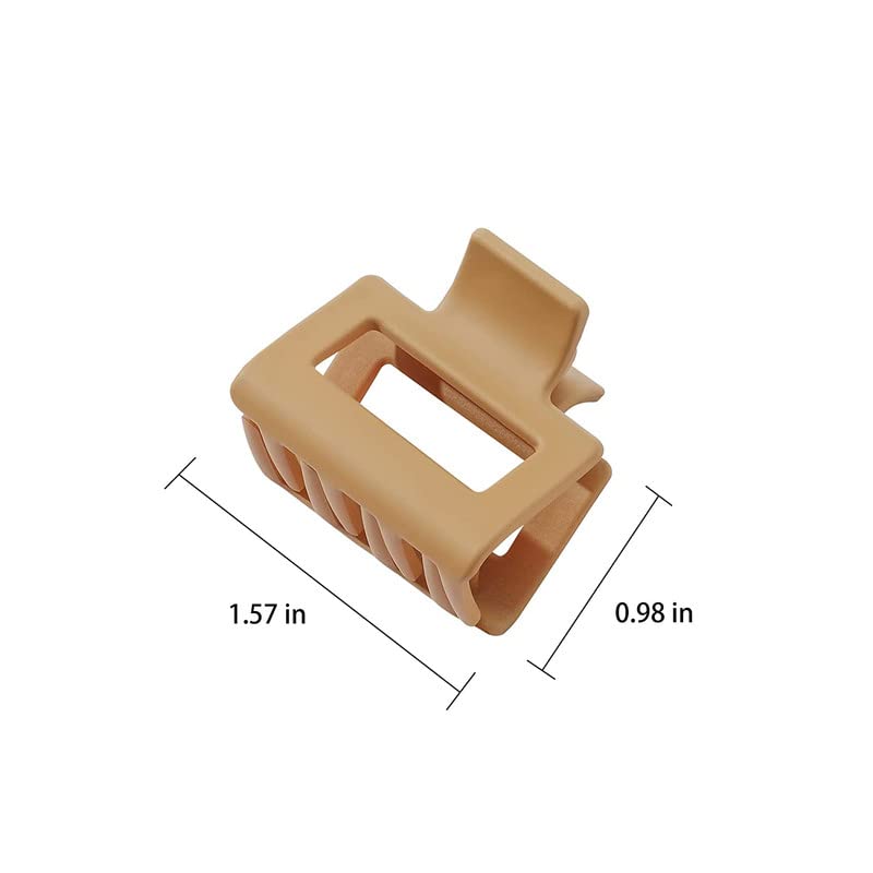 RECTYO GALLERY Small Hair Claw Clips for Women - 1.57 Inch Mini No Slip Square Hair Clips for Thin to Medium Hair | Perfect for Ponytails, Buns & Everyday Styling | Hair Accessories for Women & Girls