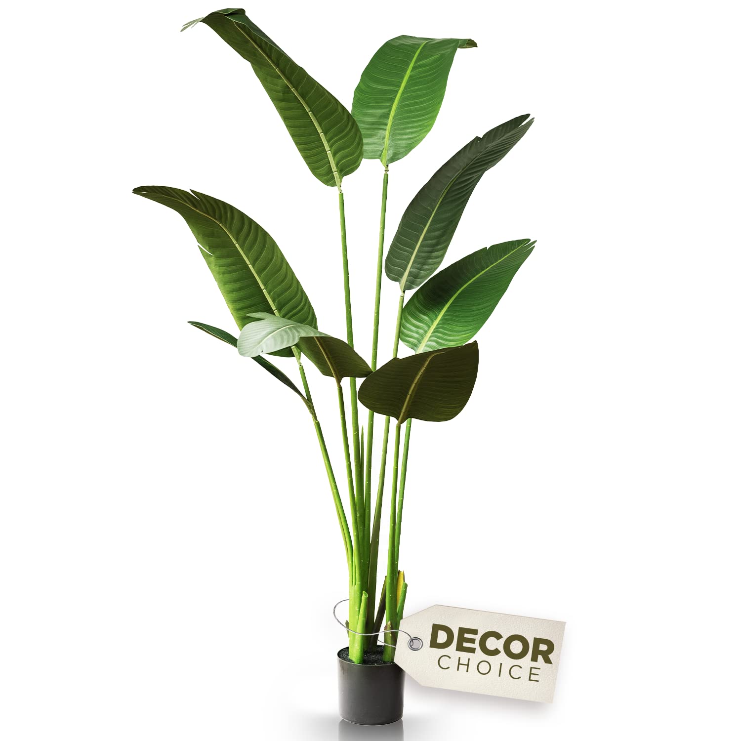 5FT Artificial Bird of Paradise Plant - Tall Faux Banana Tree for Indoor Decor, Living Room, Office & Home Styling - Realistic Fake Plants for Housewarming Gifts, Tropical Themed Spaces & Interior Design