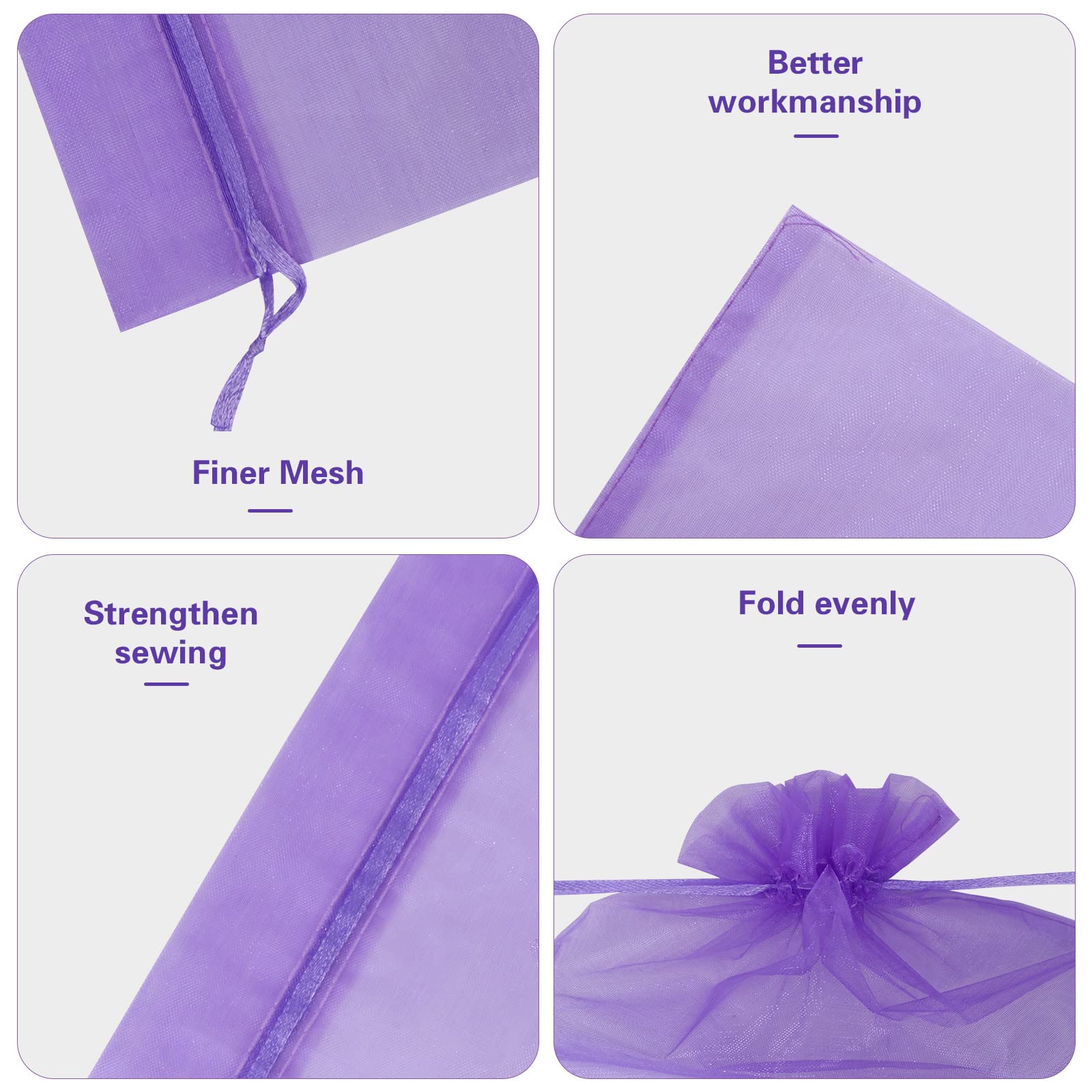 Zwish 100-Pack 8x12 Inch Organza Gift Bags - 10 Mixed Solid Colors for Candy, Chocolate, Party Favors - Perfect for Christmas, Weddings, Baby Showers & Birthday Celebrations
