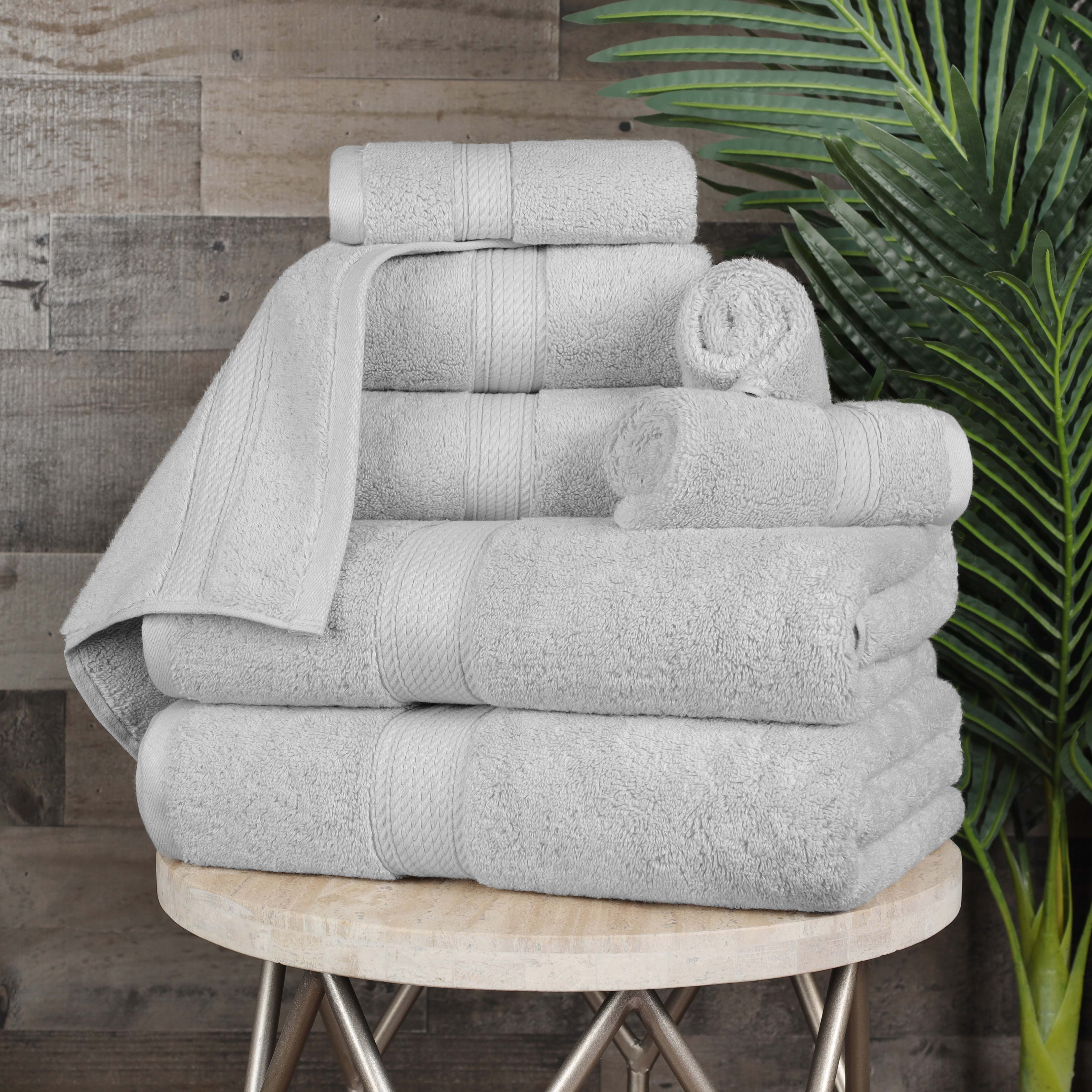 Premium 8-Piece Egyptian Cotton Towel Set - Ultra Soft, Heavyweight & Plush for Bath, Spa & Luxury Home Decor