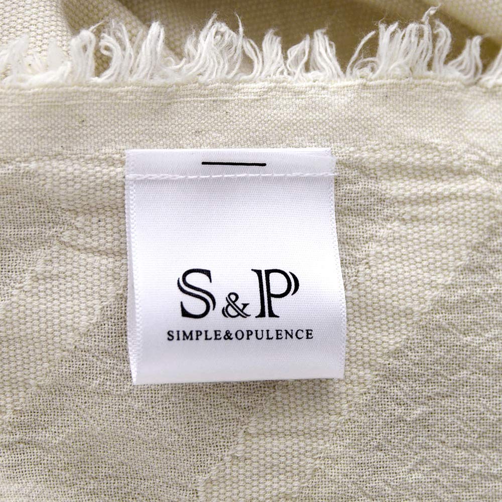 Simple&Opulence 100% Cotton Boho Throw Blanket - Soft Lightweight Tufted Zigzag Knit Woven Blanket with Tassels for Bed, Couch & Farmhouse Decor | All-Season Cozy Breathable Blanket in White | Perfect for Living Room, Bedroom & Outdoor Picnics