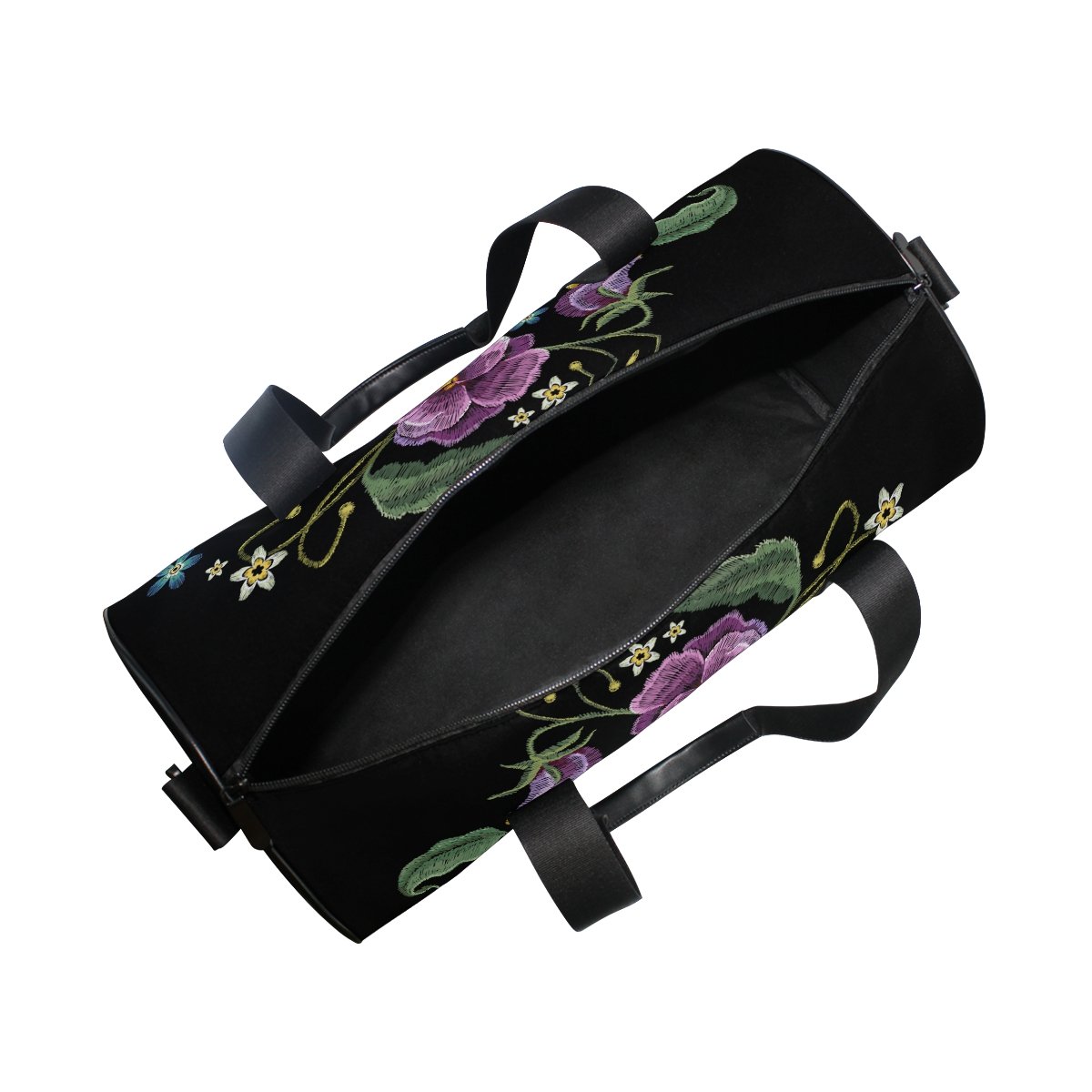 Lightweight Canvas Gym Bag with Leaf Hummingbirds Embroidery - Durable Sports Duffel for Travel, Workout & Yoga - Perfect for Gym, Travel & Outdoor Activities