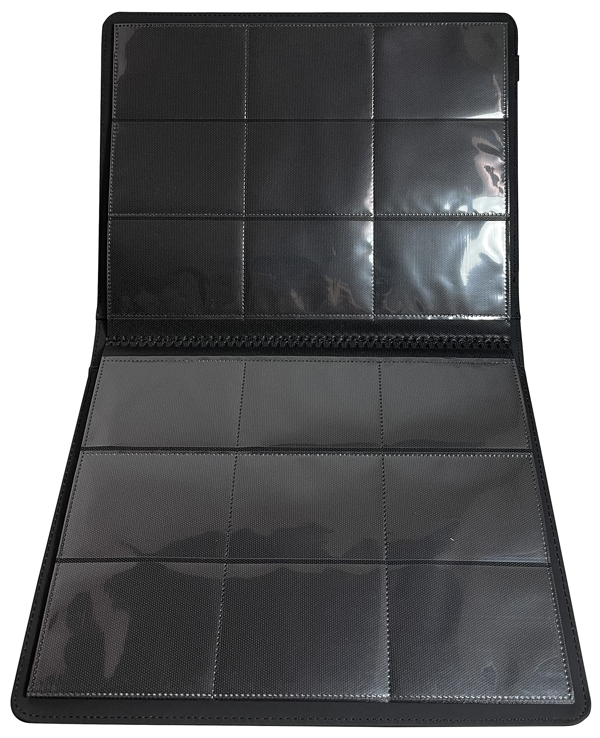 10 Black Leather Trading Card Binder with 9 Pocket Pages - Holds 360 Cards Perfect for Pokemon, MTG & Sports Card Collectors