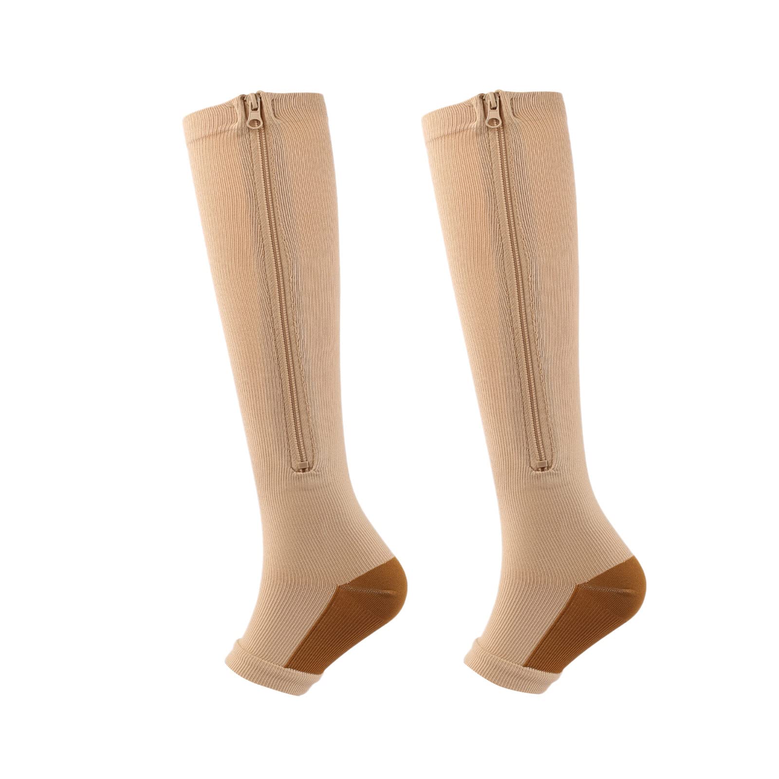 Breathable Zipper Sports Socks for Women & Men - Elastic Fitness Compression Stockings for Running, Gym & Outdoor Activities