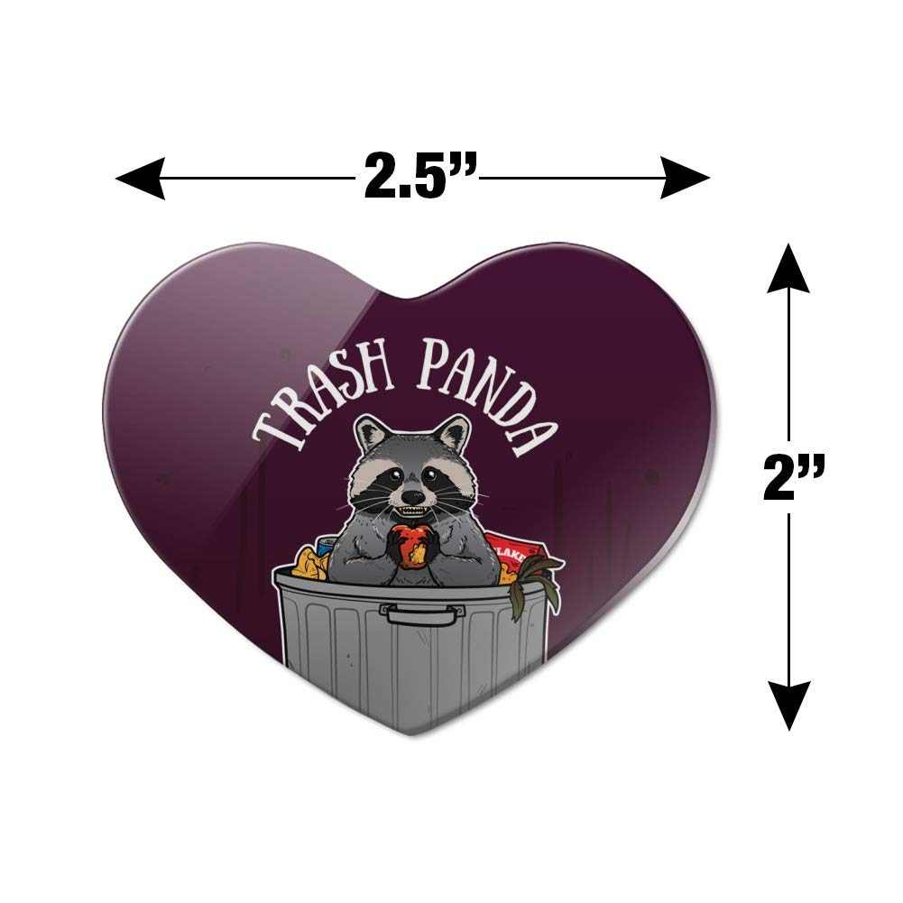 Funny Raccoon Trash Panda in Garbage Heart Acrylic Fridge Magnet - Perfect for Refrigerator Decor, Office Whiteboard & Home Kitchen Accessories