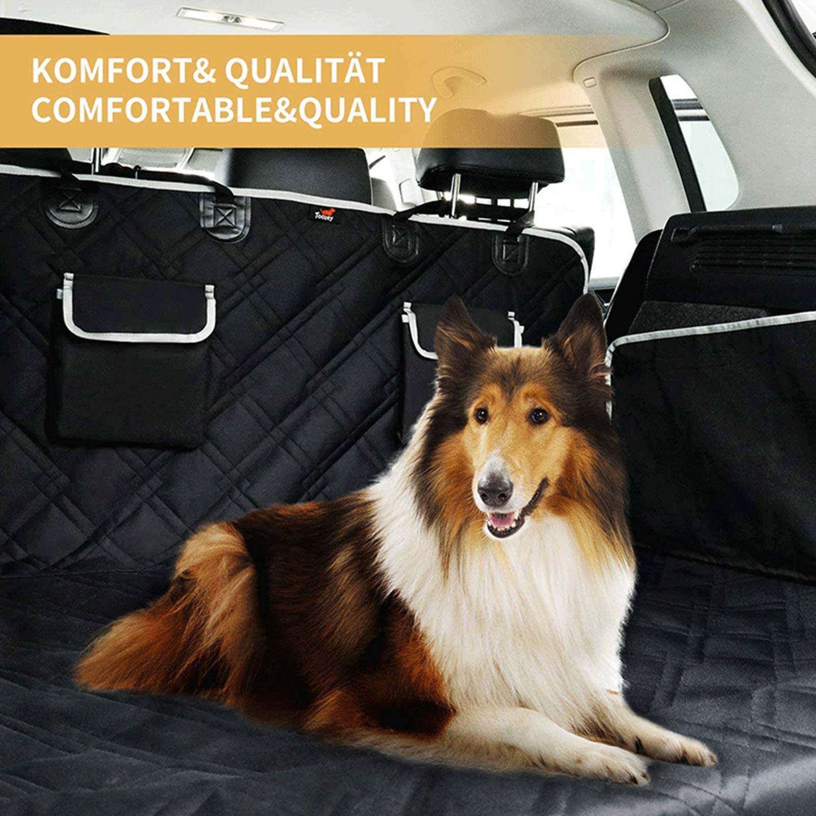 Waterproof Pet Cargo Liner for Cars & SUVs - Non-Slip Oxford Fabric Dog Trunk Mat with Bumper Protector | Universal Fit for Sedans, Vans & SUVs | Perfect for Travel, Camping & Daily Pet Transport