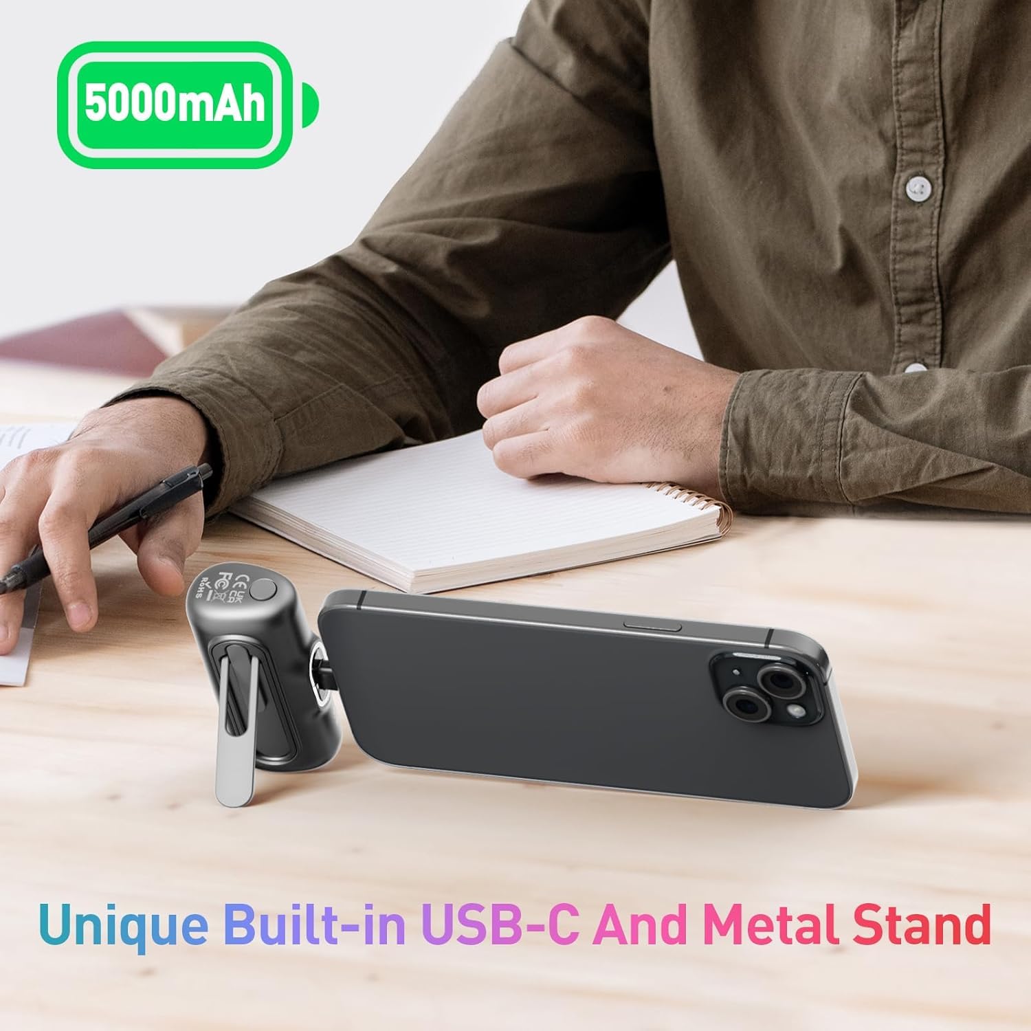 iWALK Small Portable Charger 5000mAh Power Bank - 20W PD Fast Charging USB-C Battery Pack with LED Display | Compatible with iPhone 16/15/15 Plus/15 Pro/15 Pro Max & Samsung Galaxy | Perfect for Travel, Camping & Emergency Charging