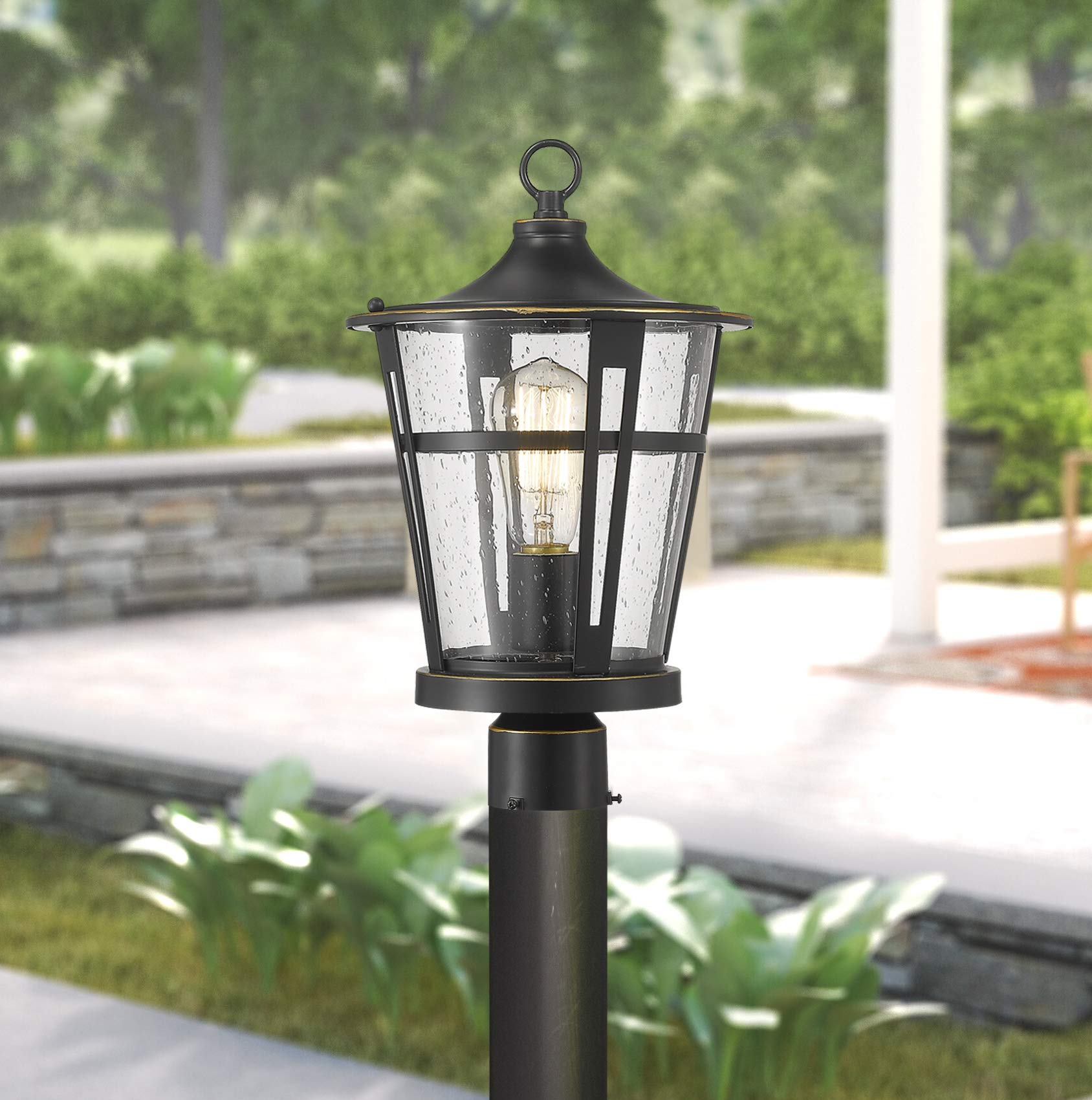 Best Outdoor Post Light Fixtures - Durable Exterior 1-Light Pillar Lamp for Patio, Garden Pathway & Driveway | Weatherproof Landscape Lighting for Home & Commercial Use