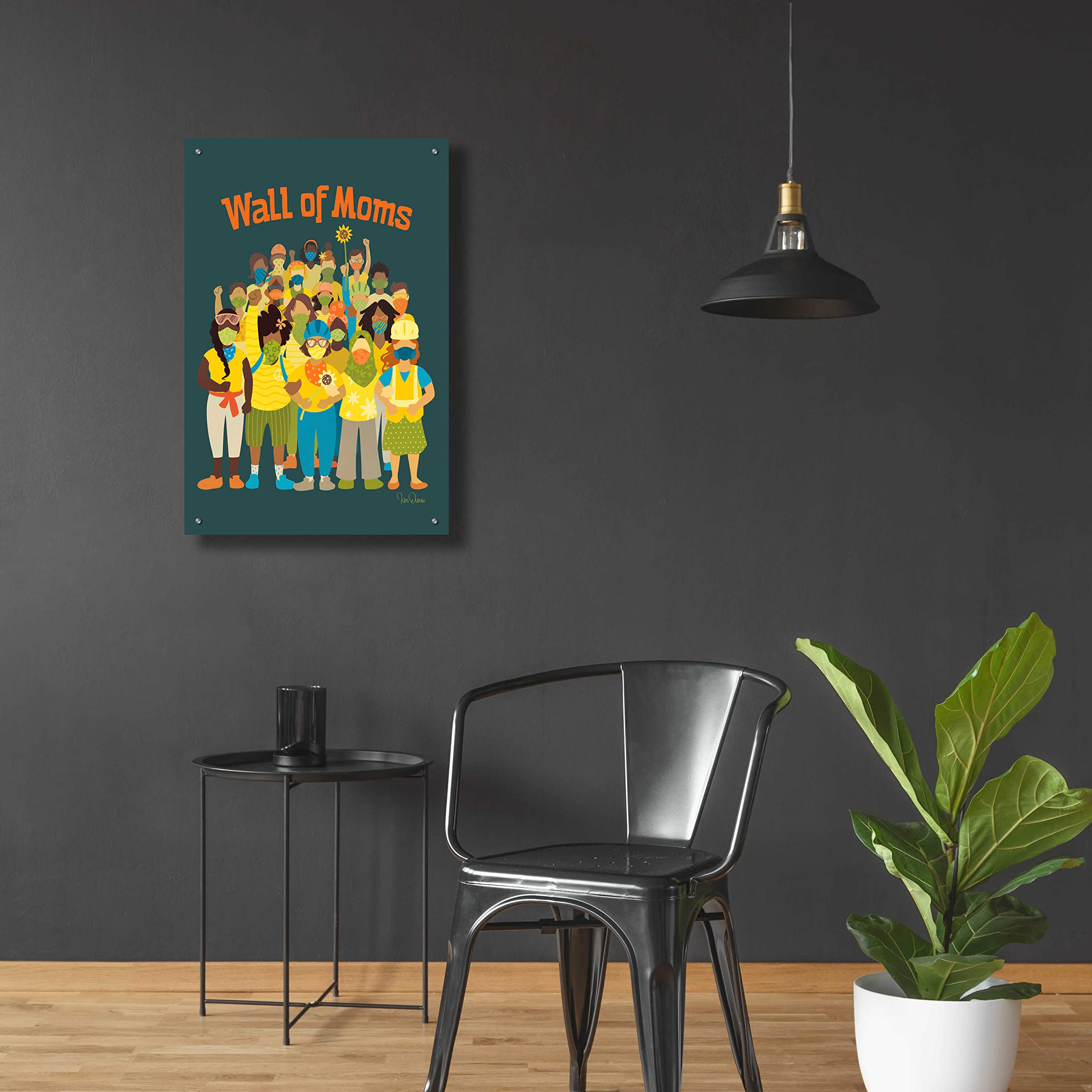 Epic 'Wall of Moms' Acrylic Glass Wall Art by Kris Duran - 24x36 Inch Modern Home Decor for Living Room, Bedroom & Office