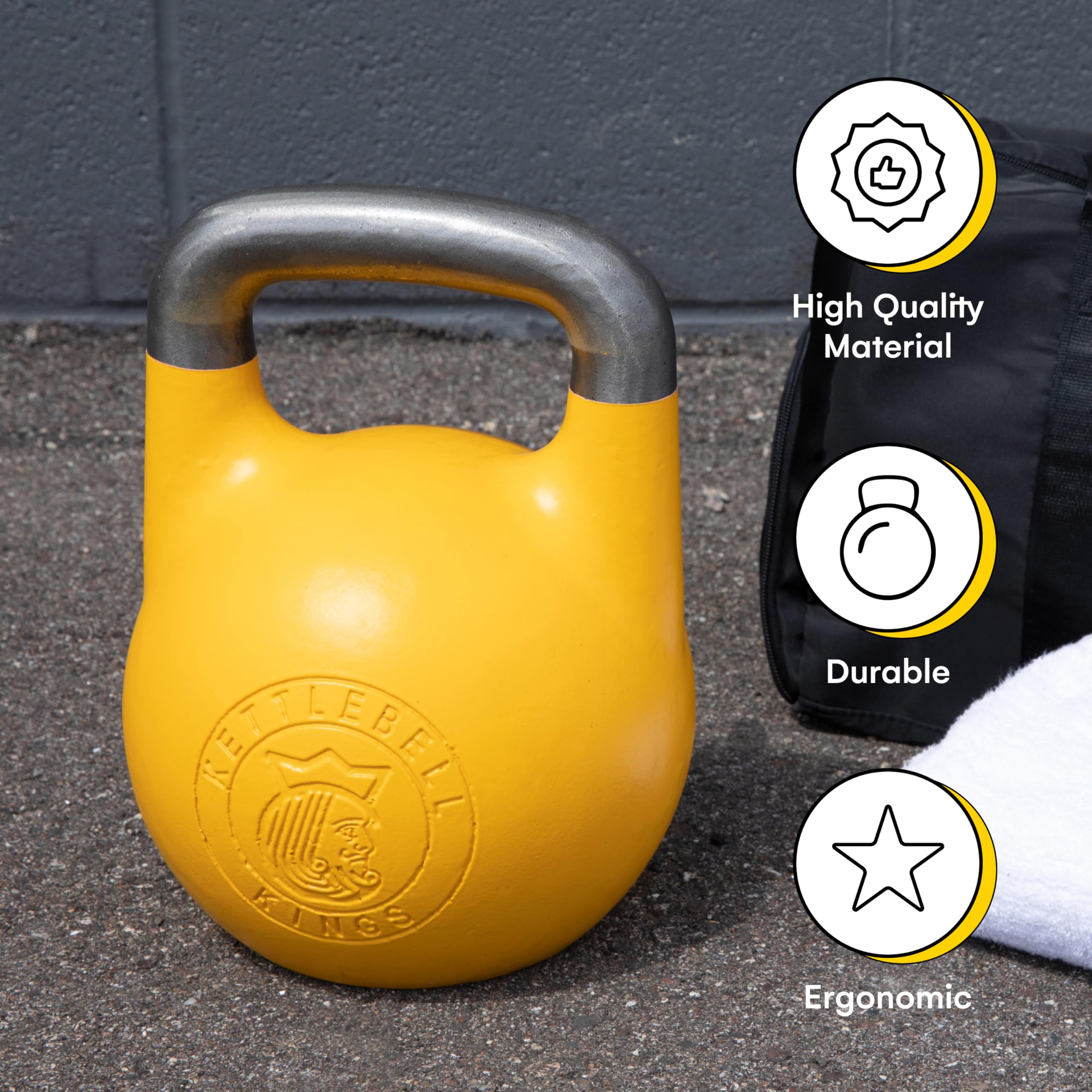 Kettlebell Kings Competition Kettlebells 8-48kg (35mm Handle) - Premium Gym Equipment for Strength Training & HIIT Workouts | Perfect for Home Gym, CrossFit & Functional Fitness | Ideal for Men & Women | Durable for High Repetition Exercises