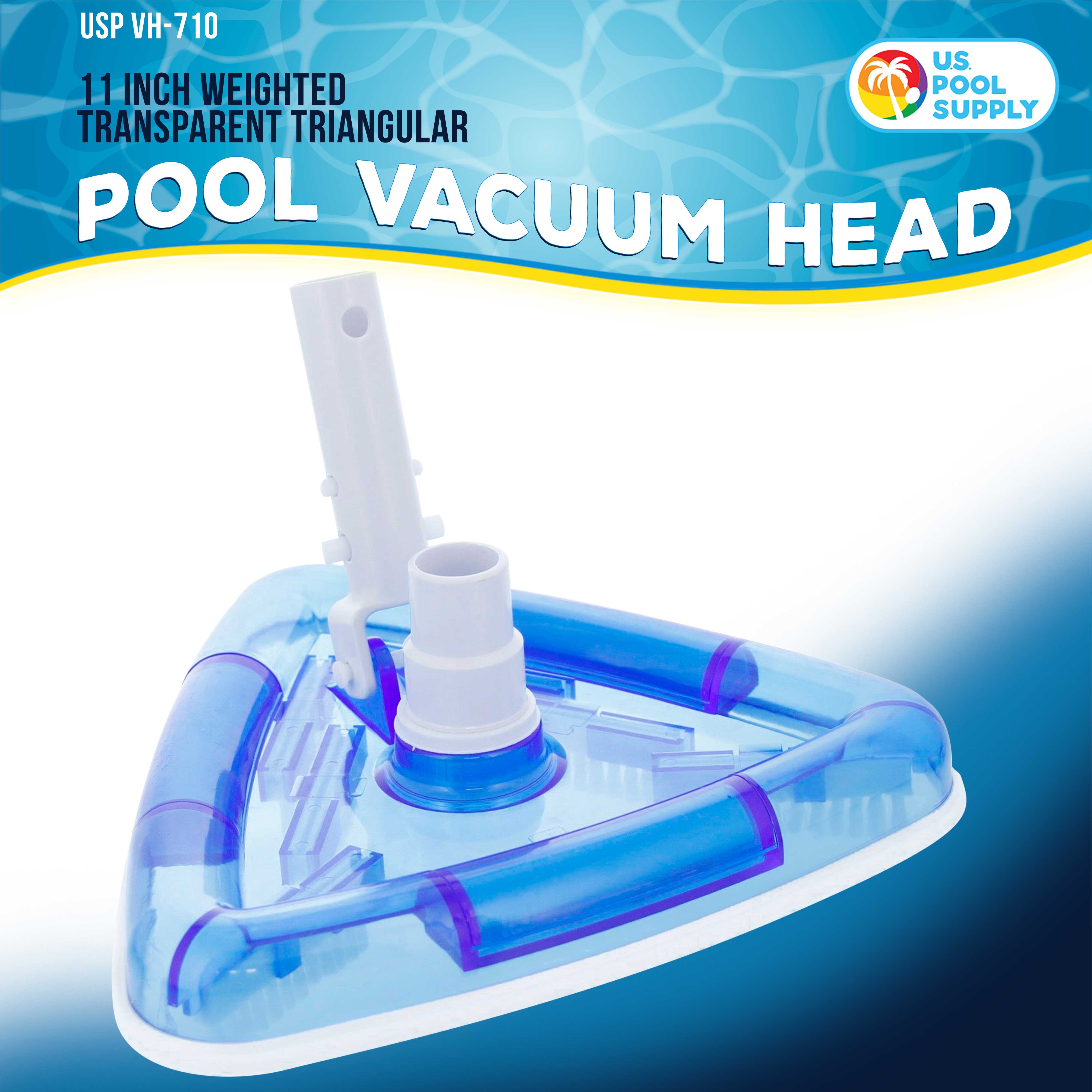 Weighted Triangular Pool Vacuum Head with Swivel Hose Connection - Fits 1 1/4