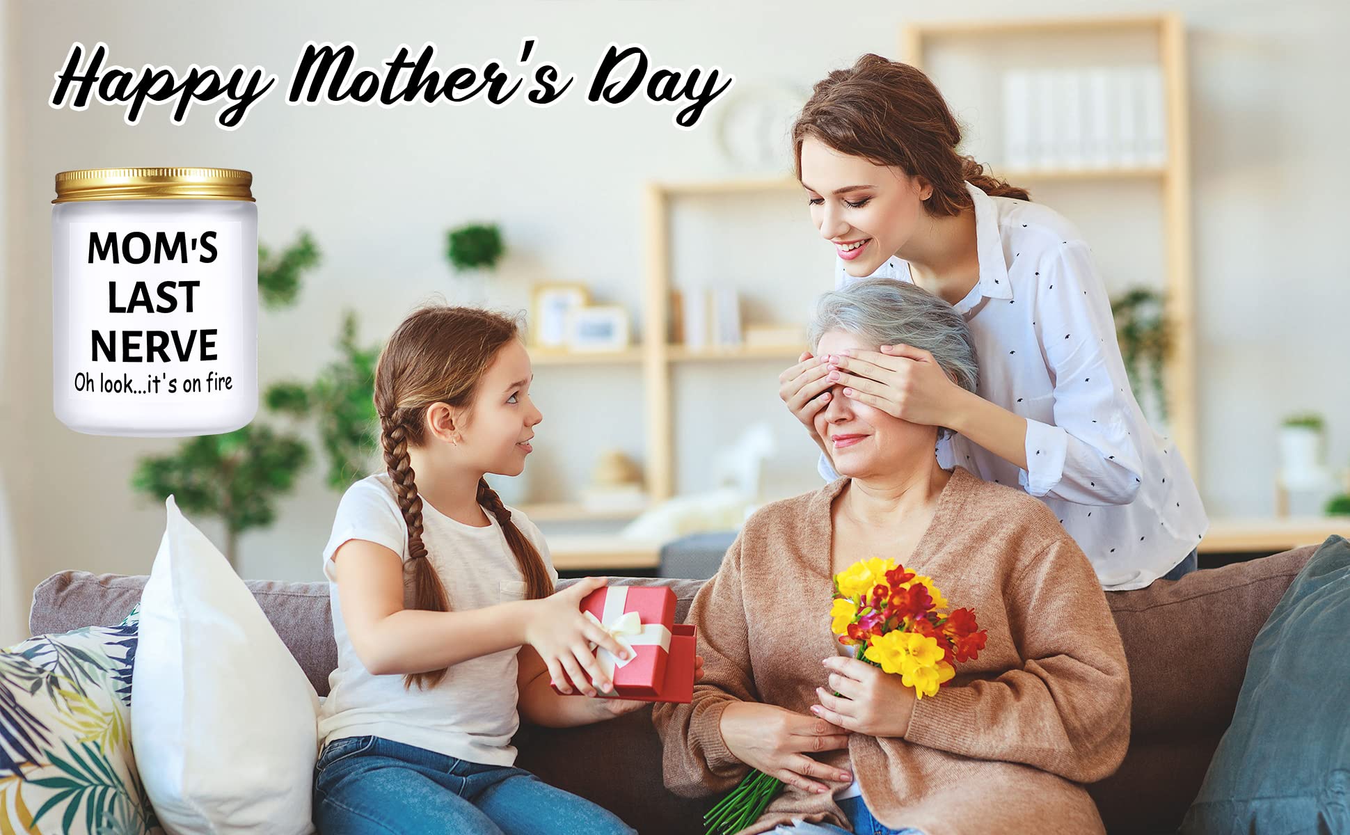 Lavender Scented Candles for Women - Relaxing Aromatherapy Gifts for Mom, Wife, Daughter & Son - Perfect Birthday & Mother's Day Present - Ideal for Home Spa, Meditation & Stress Relief