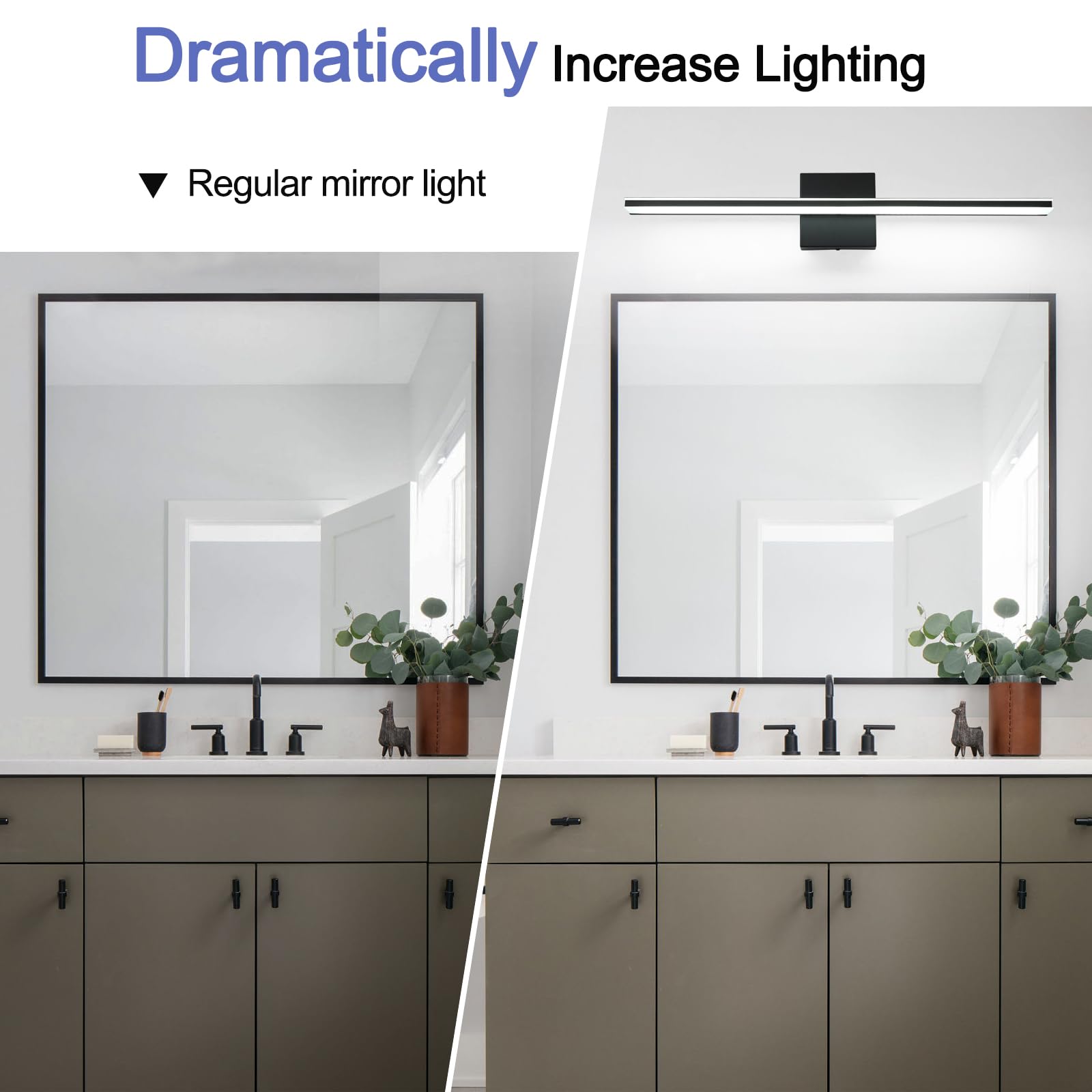Modern Black Vanity Light 24