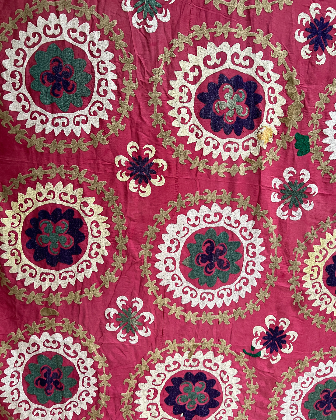 Extra Large Suzani 09 - Handmade Bohemian Style Cotton Throw Blanket - Perfect for Sofa, Bed & Home Decor