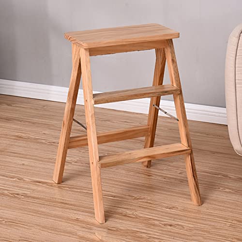 Foldable Wooden 3-Step Shower Chair - Portable Non-Slip Stepladder for Kitchen, Bathroom & Bedroom | Multi-Purpose Stool for Elderly, Shoe Bench & Small Stairs | Home Safety & Accessibility Solution