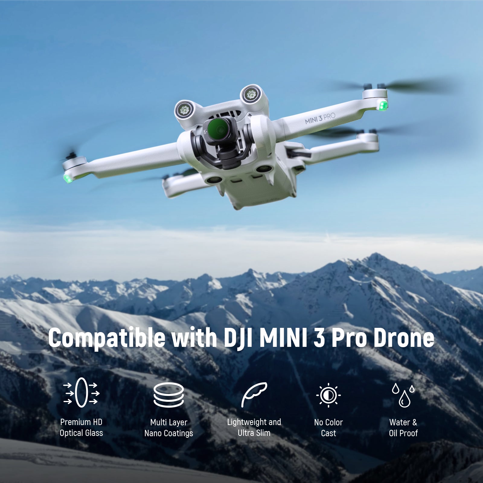 NEEWER FL DM4 6-Pack Plastic ND Filter Set for DJI Mini 3 & Mini 3 Pro - Enhance Aerial Photography & Videography in Bright Conditions