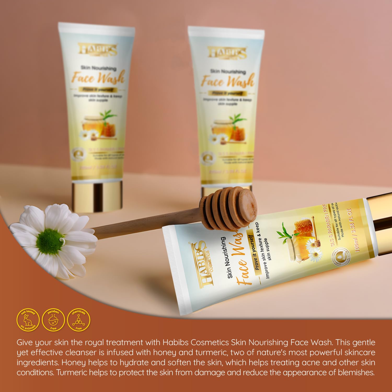 Habibs Nourishing Face Wash for Even Skin Tone - Deep Cleansing, Moisturizing & Brightening Formula (100ml) | Gentle Daily Cleanser for Oily, Dry & Sensitive Skin | Perfect for Morning & Night Skincare Routine