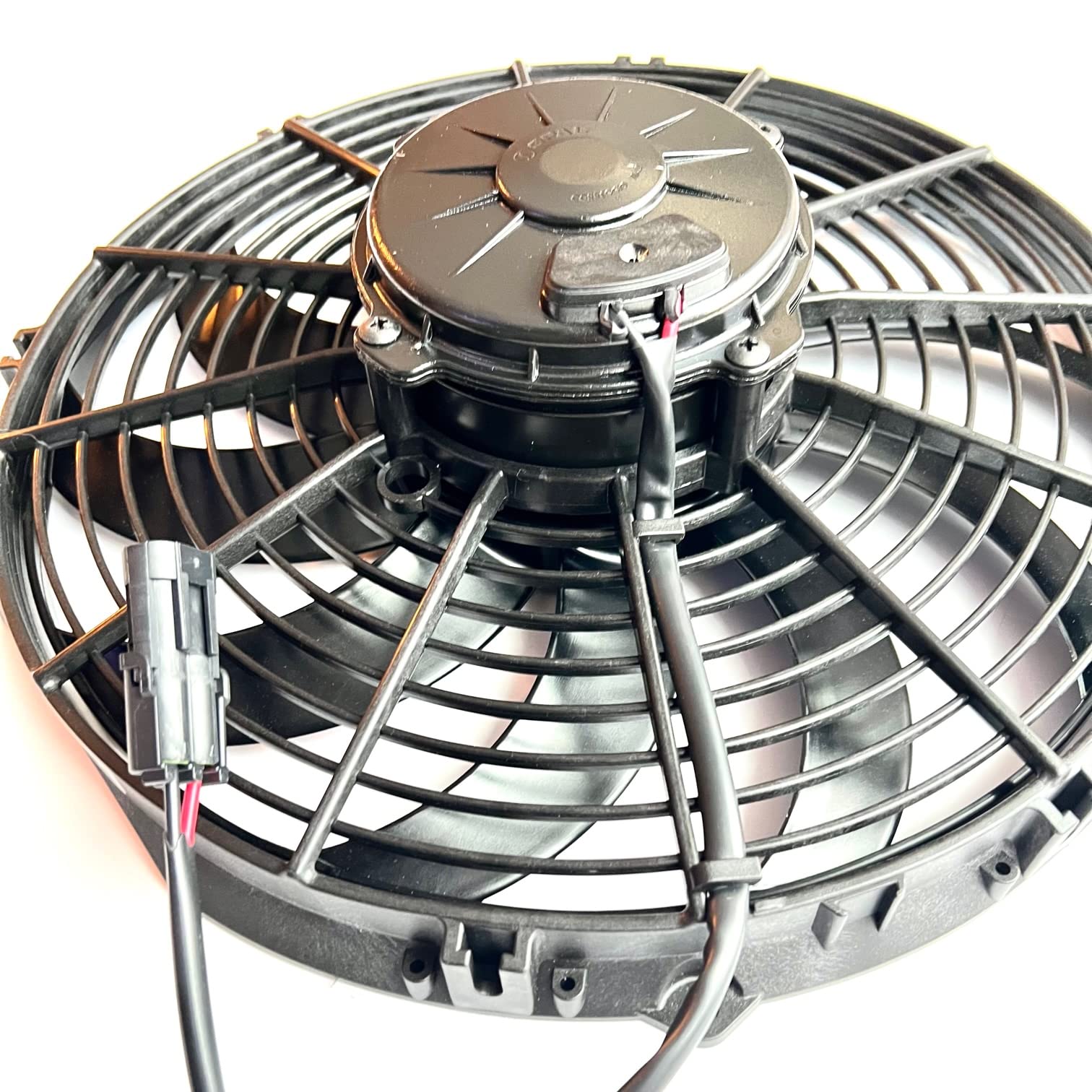 SPAL 78-1560 12V 12-Inch 1451 CFM Puller Fan Condenser Replacement for APU Thermo King Tripac Evolution with Female Mate Connector Kit - Heavy Duty Cooling for Truck Refrigeration Units