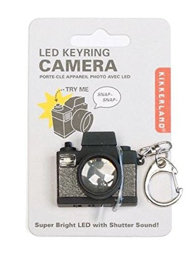 Kikkerland LED Camera Keychain - Mini Portable Flashlight for Keys, Perfect for Nighttime Safety and Easy Key Finding
