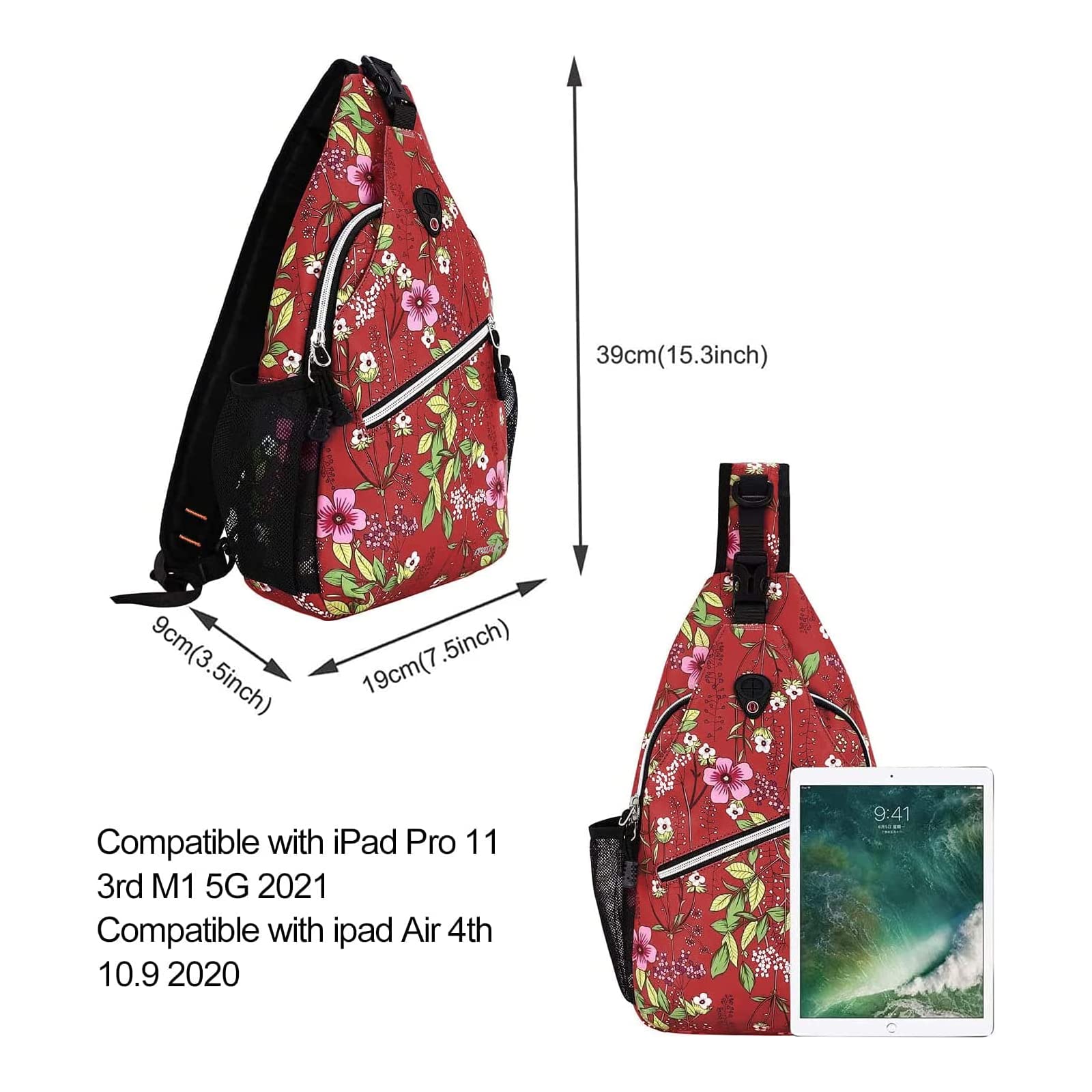 MOSISO Sling Backpack for Men & Women - Lightweight Travel Hiking Daypack, Water-Resistant Crossbody Shoulder Bag (Periwinkle Blue) - Perfect for Outdoor Adventures, Commuting & Daily Use