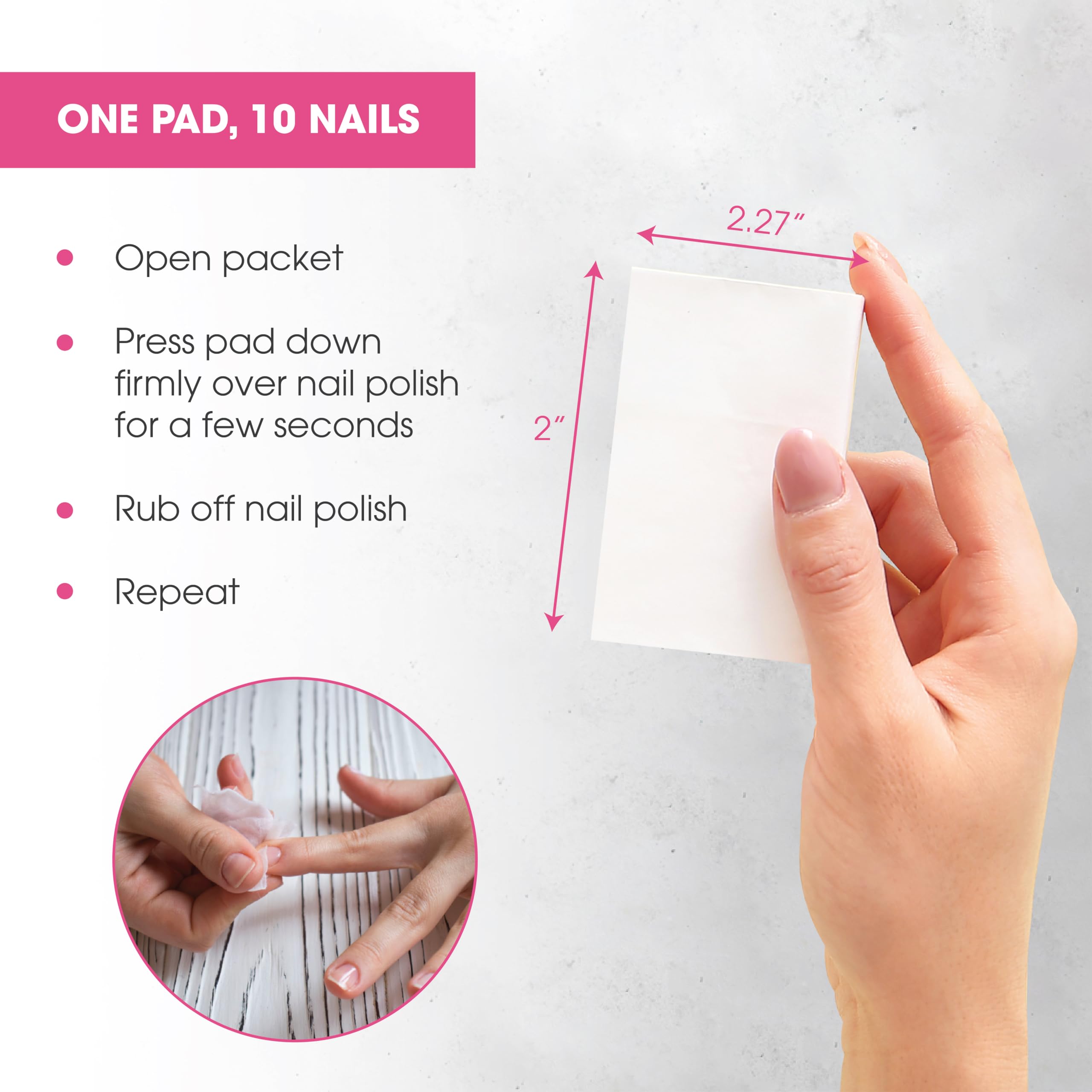 Diamond Wipes Acetone Nail Polish Remover Pads with Aloe Vera - 500 Count Individually Wrapped Wipes for Salon, Travel & At-Home Manicures
