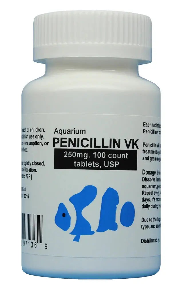 Thomas Labs Fish Penicillin 500mg Antibiotic Tablets - 60 Count for Aquarium Fish Bacterial Infections | Treats Fin Rot, Popeye & Other Common Fish Diseases