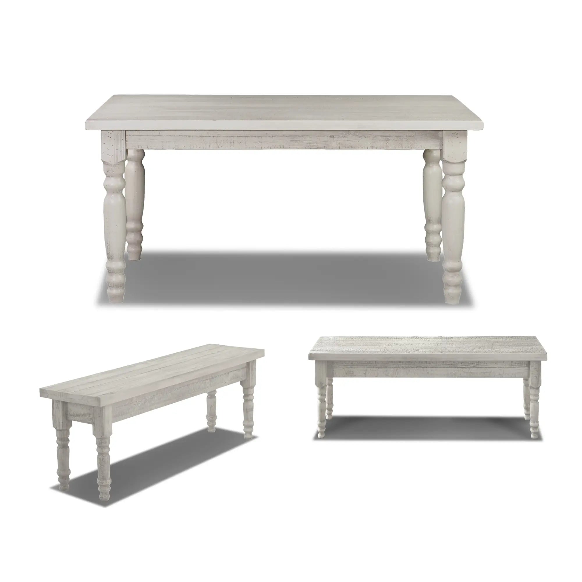 Valerie 3-Piece Dining Set with Table & Bench - Perfect for Small Spaces, Kitchens, and Breakfast Nooks | Modern Farmhouse Style Furniture for Home & Apartment