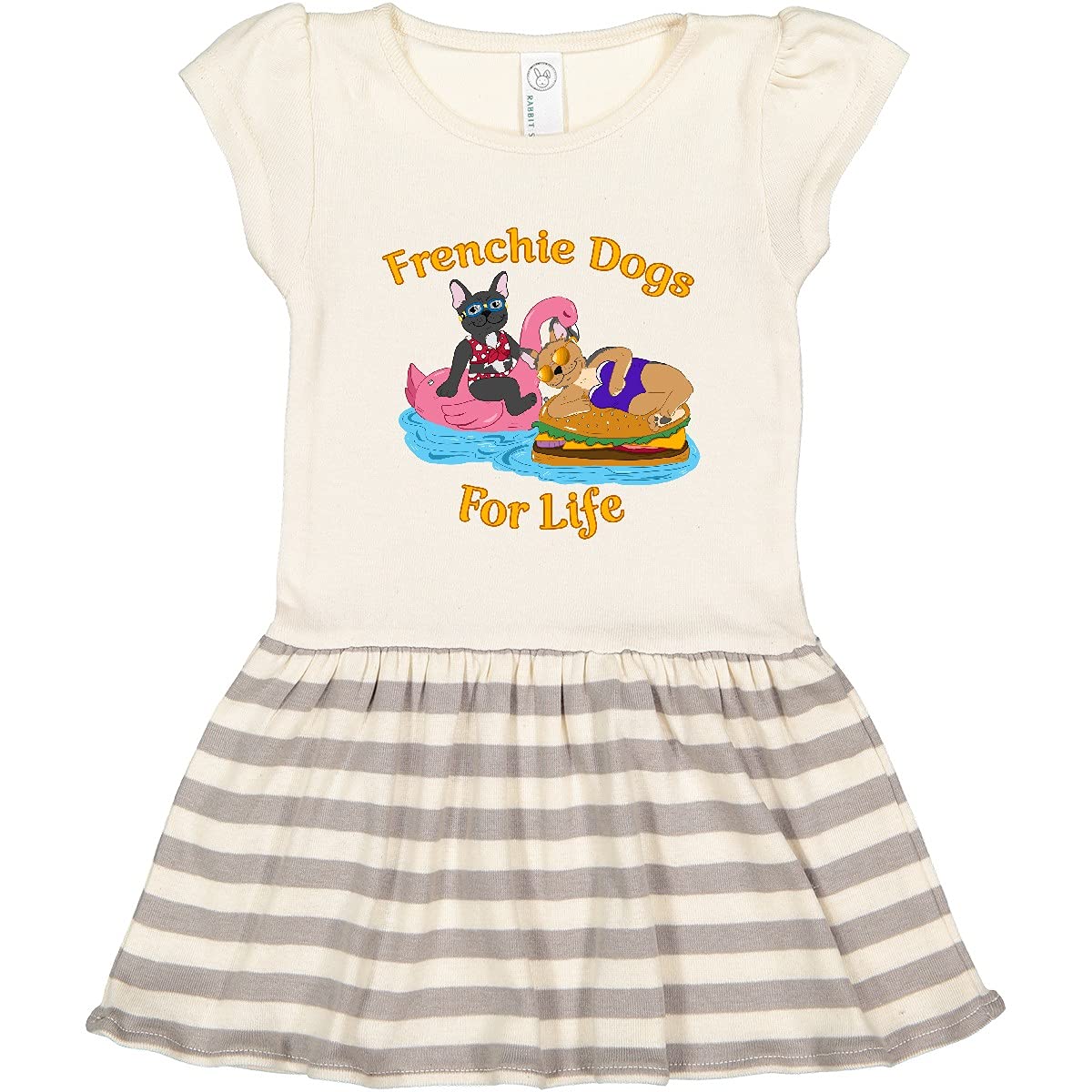 Inktastic Frenchie Dogs for Life Cute French Bulldogs Print Toddler Dress - Perfect for Pool Parties, Summer Outfits & Casual Playdates