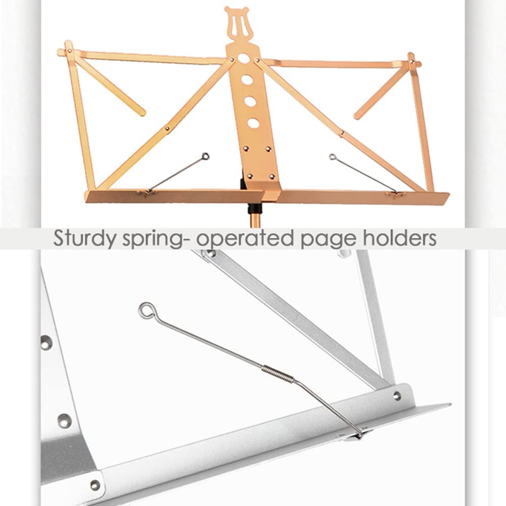 Lightweight Portable Sheet Music Stand - Foldable Aluminum Music Holder for Adults & Kids with Carrying Bag | Perfect for Piano, Violin, Guitar Practice & Band Rehearsals