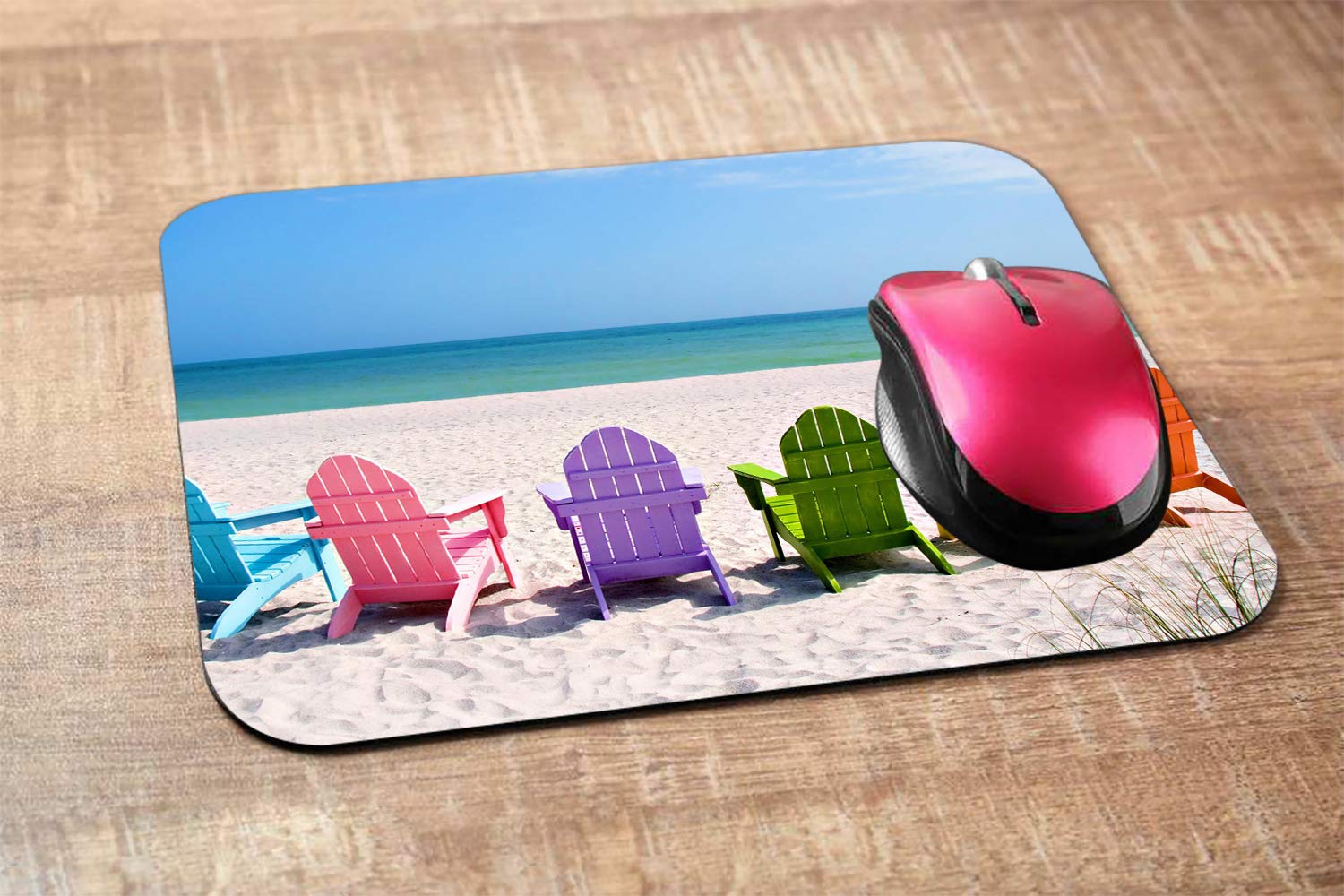 Vibrant Summer Beach Themed Gaming Mouse Pad - Non-Slip Rubber Base 9.5x7.9 Inch for Computer, Laptop & Office Desk - Perfect for Gaming Setups, Workstations & Beach-Themed Decor