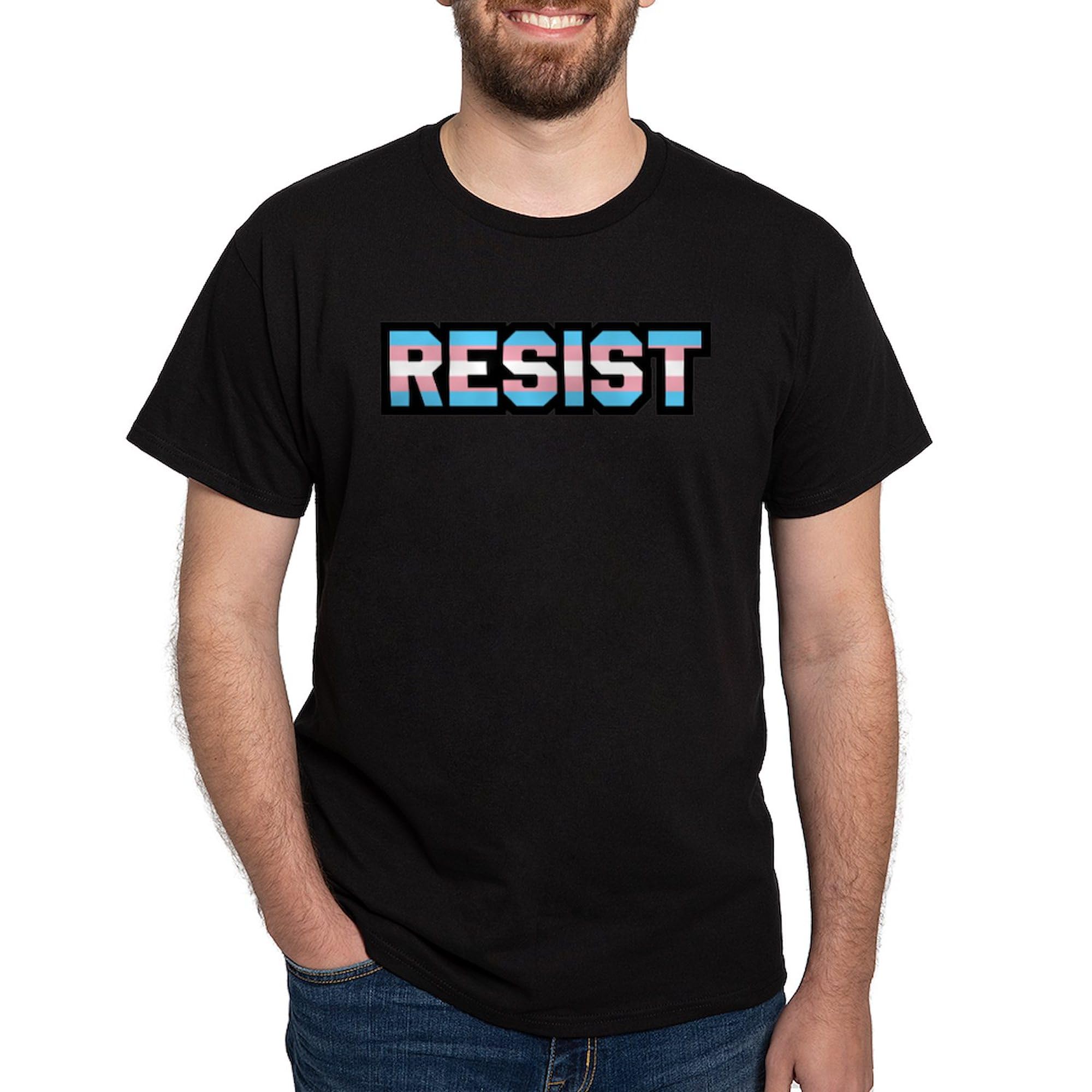 Resist Trans Pride Dark T-Shirt for Men - 100% Cotton Classic Graphic Tee | LGBTQ+ Rights Protest & Pride Month Apparel