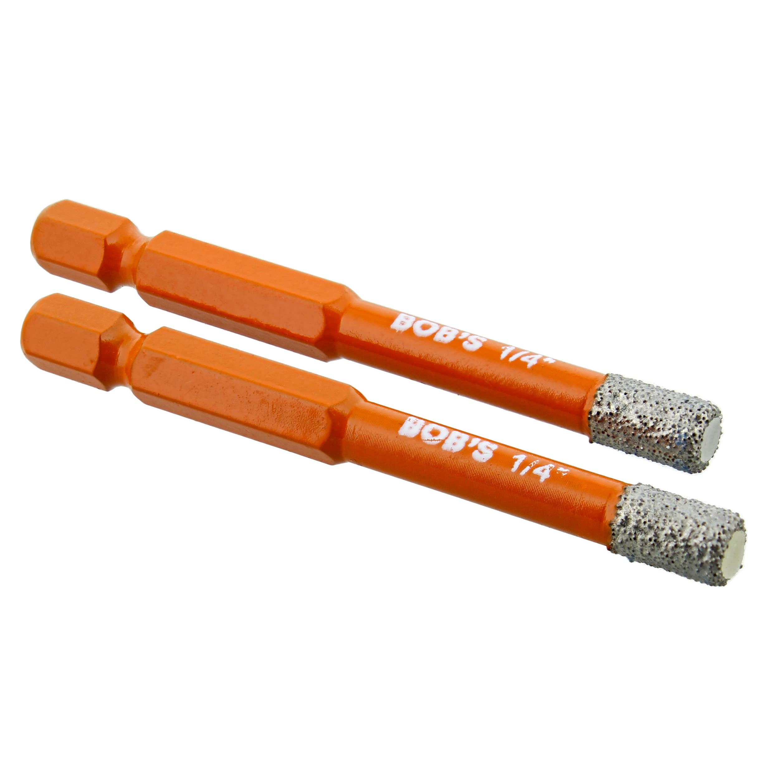 BISupply 2pc 1/4in (6mm) Dry Diamond Drill Bits Set - Quick Change Tile & Ceramic Drill Bits for Stone, Glass, Porcelain - Perfect for DIY Home Projects, Bathroom Renovations & Crafting