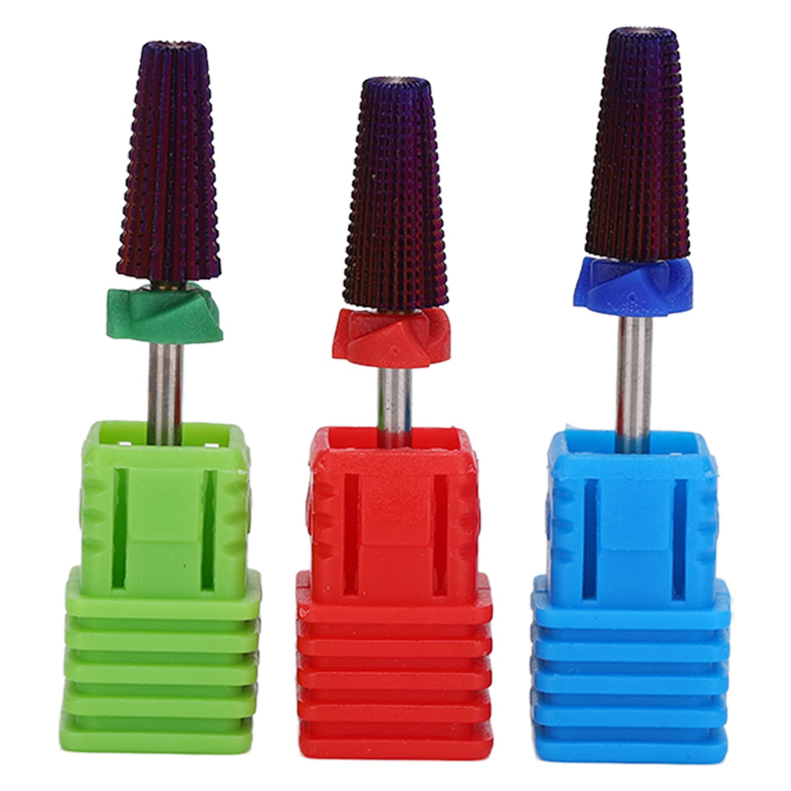 Professional Nail Grinding Heads for Electric Nail Drill - Dust Reduction Technology, Purple Manicure Drill Bits for Salon & Home Use - Perfect for Nail Art, Acrylics & Gel Extensions