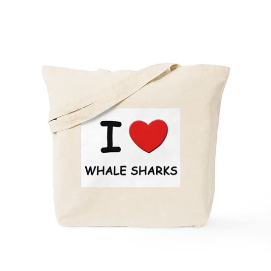 I Love Whale Sharks Tote Bag - Natural Canvas Reusable Shopping Bag for Groceries, Beach & Eco-Friendly Lifestyle