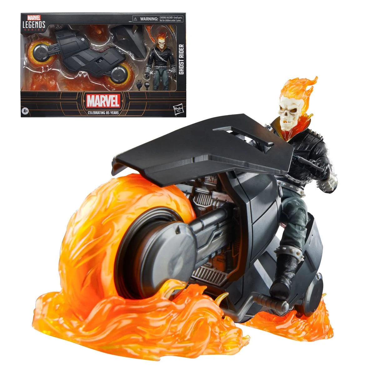 Marvel Legends Series Ghost Rider Danny Ketch with Motorcycle 6-Inch Action Figure - Collectible Toy for Superhero Fans & Marvel Universe Display