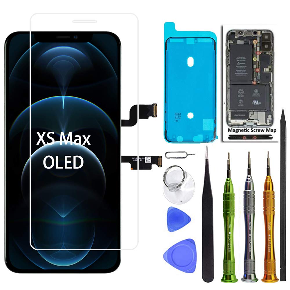 iPhone Xs Max 6.5 Inch Soft OLED Screen Replacement (Not LCD) - 3D Touch Display Digitizer Repair Kit with Tools | Perfect for DIY Phone Repair & Screen Damage Fixes