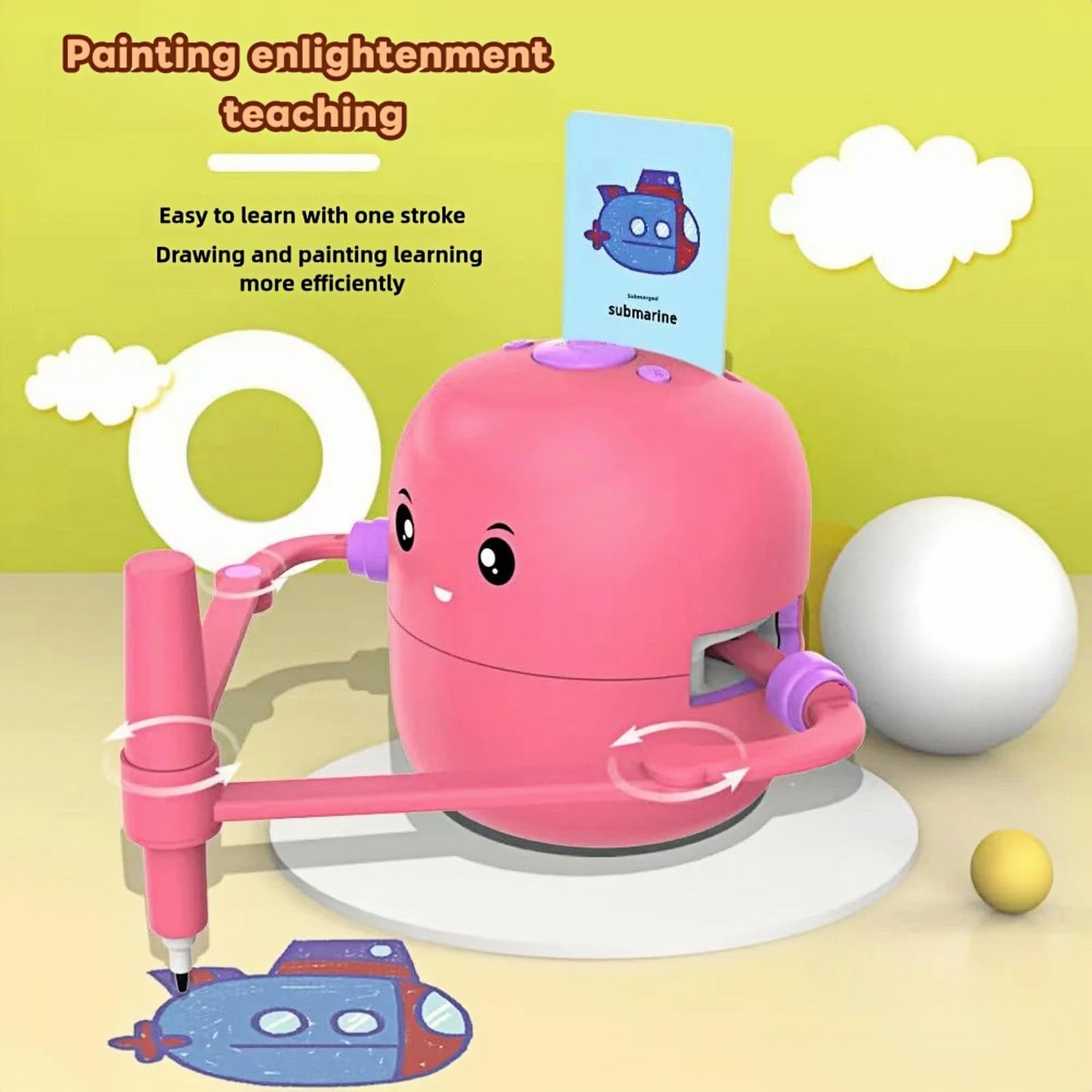 Interactive Drawing Robot for Kids Ages 5+ | Educational STEM Toy with 100 Word Cards & Voice Recognition | Perfect for Learning, Creativity & Play (Green) | Ideal for Home, Classroom & Gift Giving