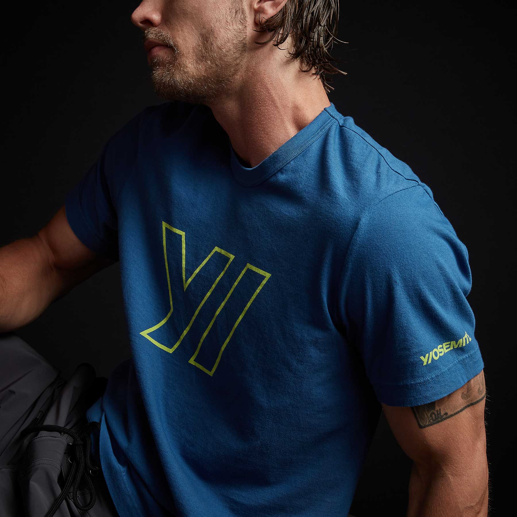 YOSEMITE Men's Short Sleeve Crew Neck T-Shirt - Soft Cotton Casual Tee in Baltic Blue | Perfect for Everyday Wear, Gym & Outdoor Activities
