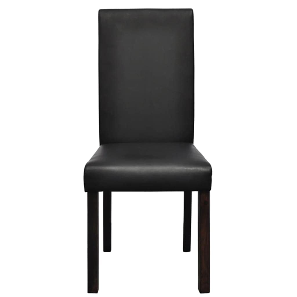 4-Piece Modern Dining Chair Set - Faux Leather Upholstered Kitchen & Dining Room Chairs - Comfortable Black Seating for Home, Restaurant & Office Use