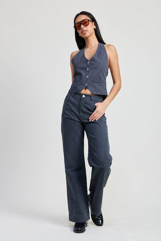 Women's Stylish Button-Up Halter Neck Top - Casual Summer Blouse for Beach, Party & Date Night Outfits