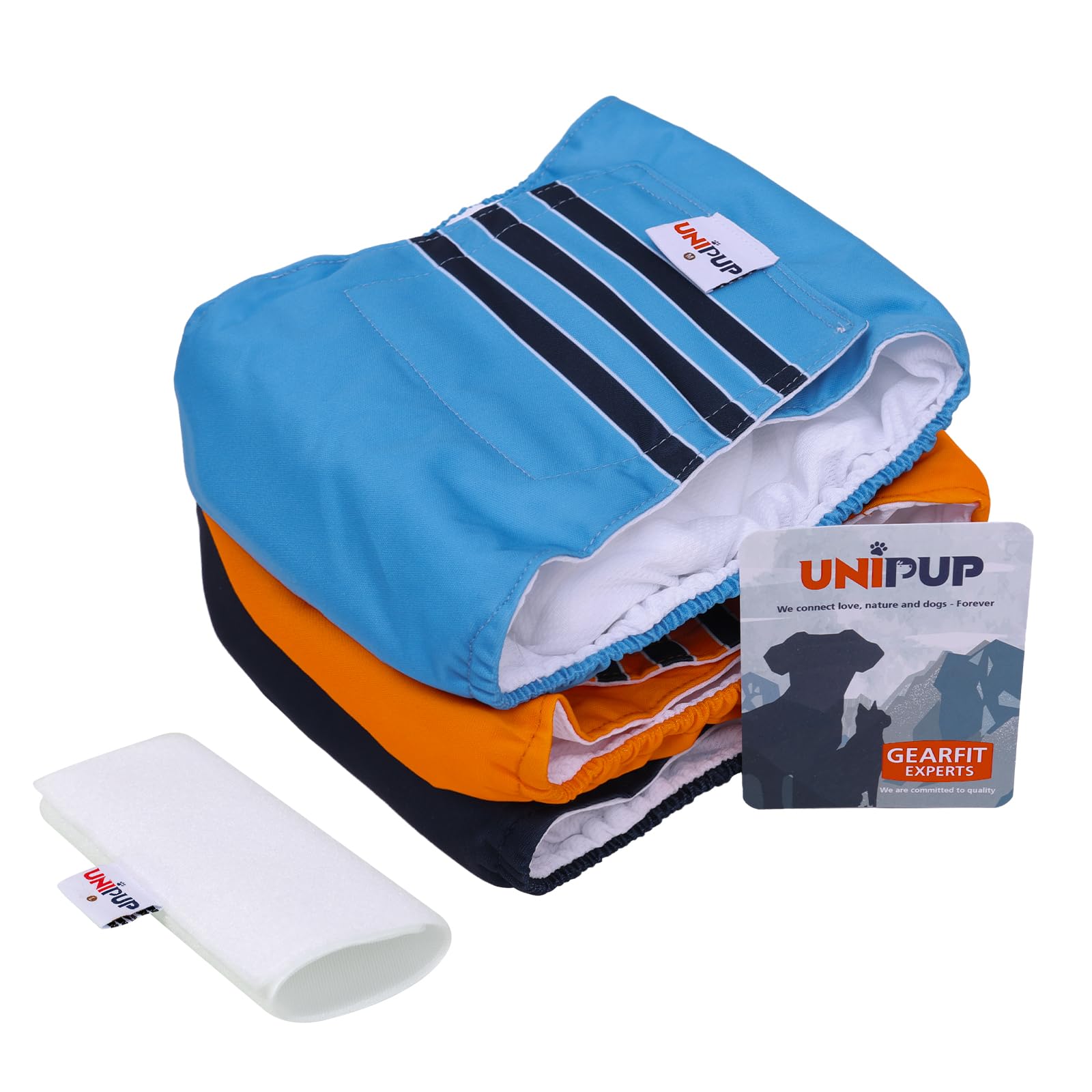 Washable Male Dog Belly Band - 3 Pack High Absorbency Reusable Puppy Diapers with Adjustable Strap for Small Dogs | Incontinence Solution for House Training, Travel & Post-Surgery Care (U-DM07S)