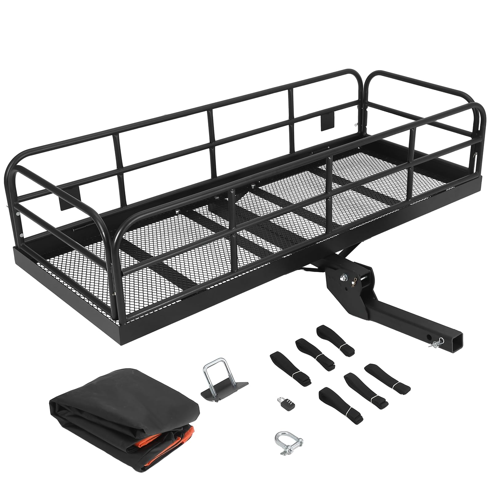Heavy Duty 500 Lbs Foldable Trailer Hitch Cargo Carrier - 60
