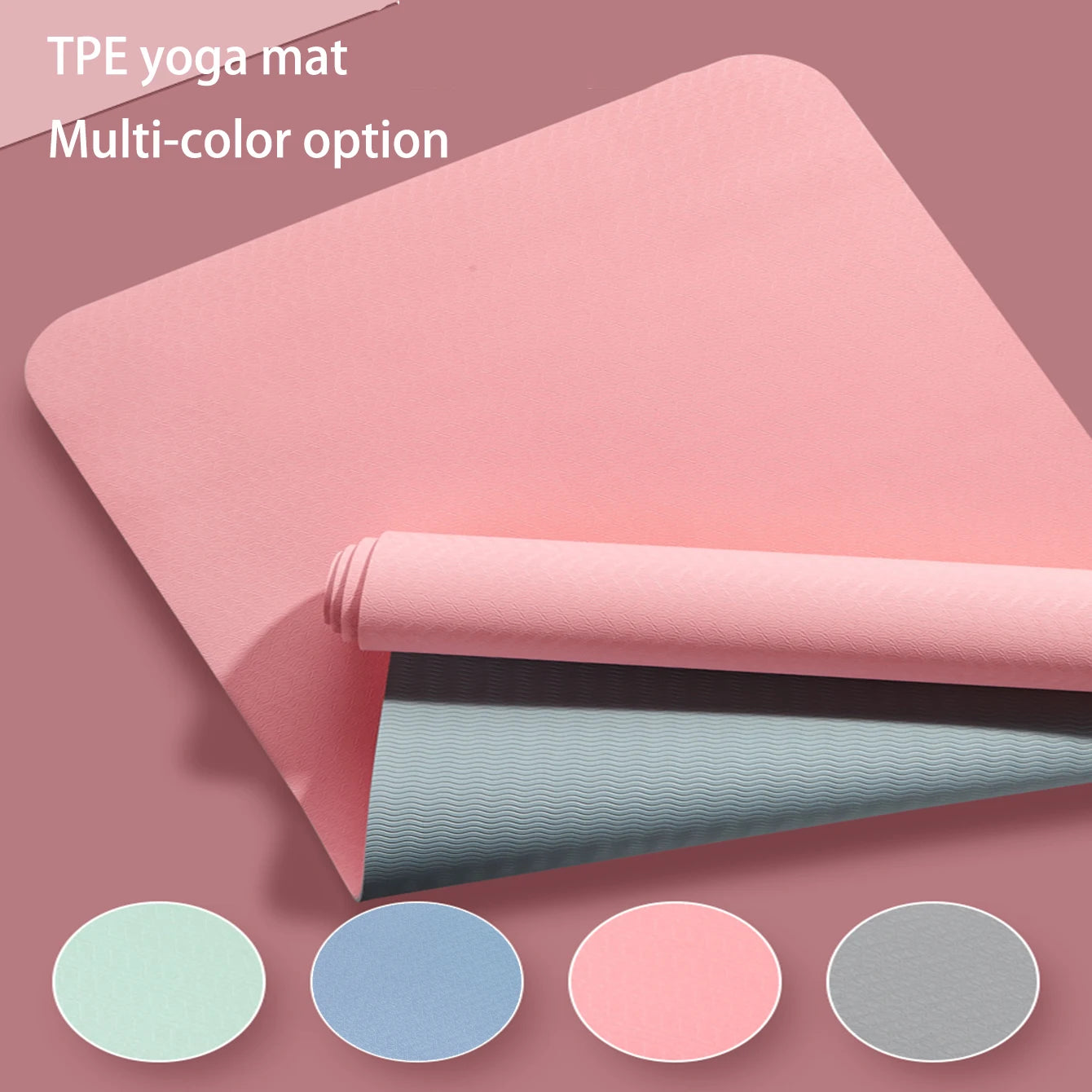Premium TPE Yoga Mat with Strap - Eco-Friendly, Non-Slip Fitness Mat for Home & Studio Workouts - Ideal for Yoga, Pilates, and Exercise Routines