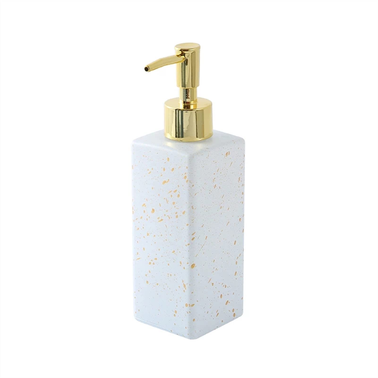 380ml Automatic Soap Dispenser - Glass Refillable Bottle for Liquid Soap, Shampoo & Conditioner - White Bathroom Dispenser for Home & Hotel Use - Perfect for Kitchen, Bathroom Counter & Sink Area