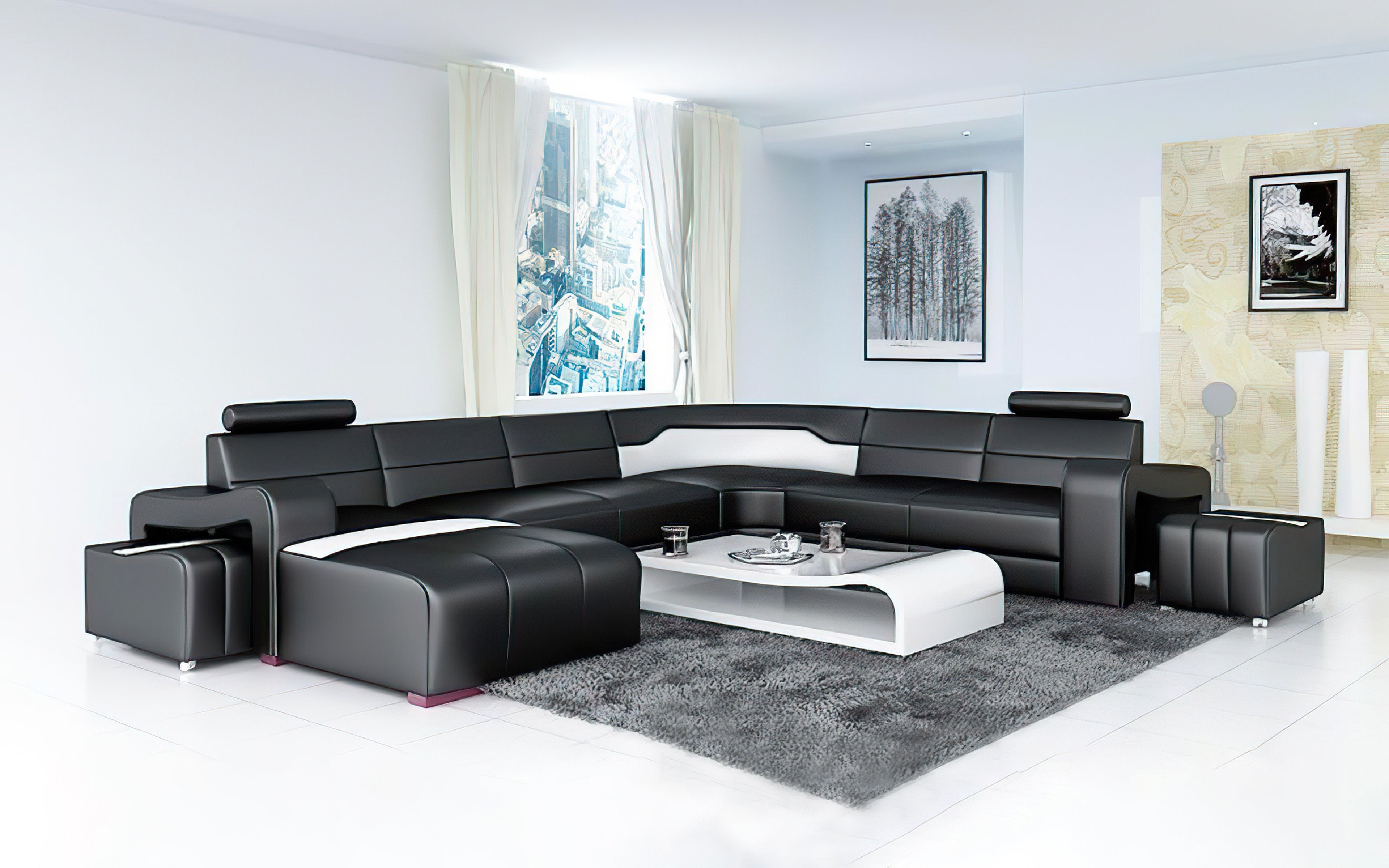 Modern Sunnydale Large Sectional Sofa with Ottomans - Spacious L-Shaped Couch for Living Room, Family Room & Home Theater - Comfortable & Stylish Furniture for Relaxing & Entertaining